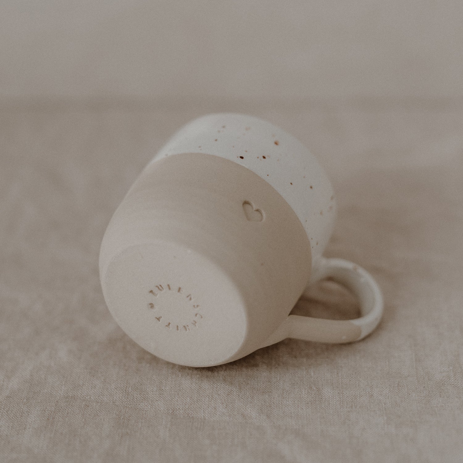 Kleine Steingut Cappuccinotasse Herz – handgemacht - Eulenschnitt