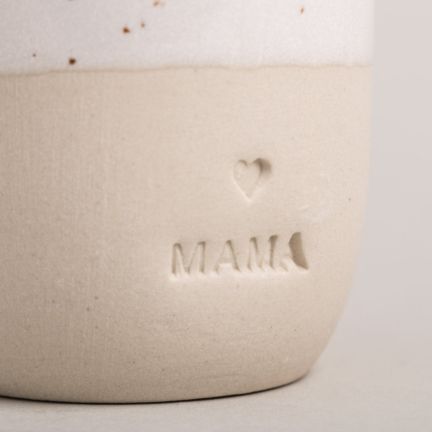 Steingut Espressobecher "MAMA" – handgemacht - Eulenschnitt