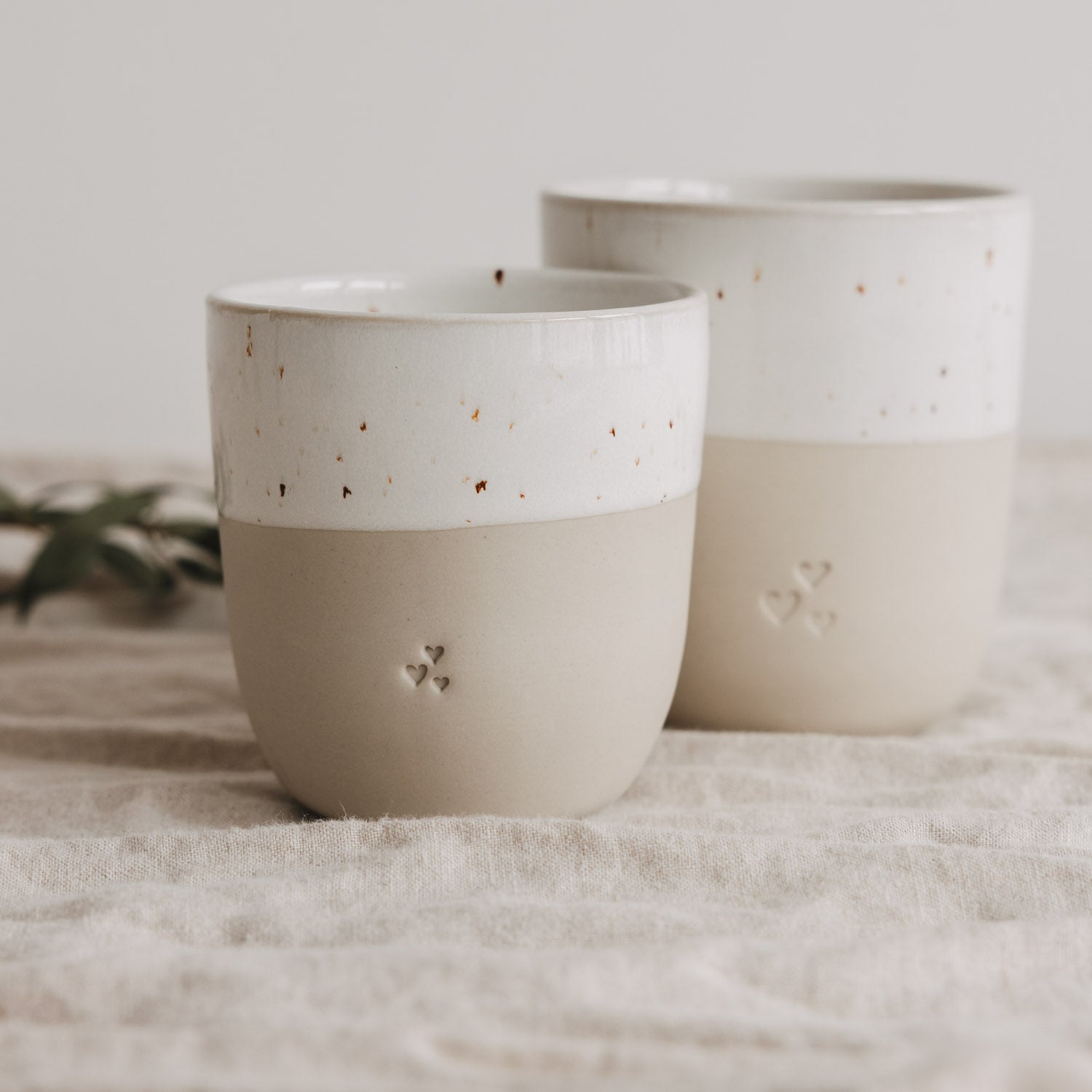 Stoneware mug hearts small – handmade - Eulenschnitt (Image 5)