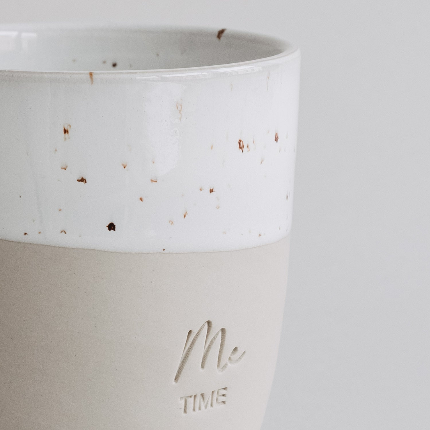 Steingutbecher "Me Time" – handgemacht – Limited Edition - Eulenschnitt