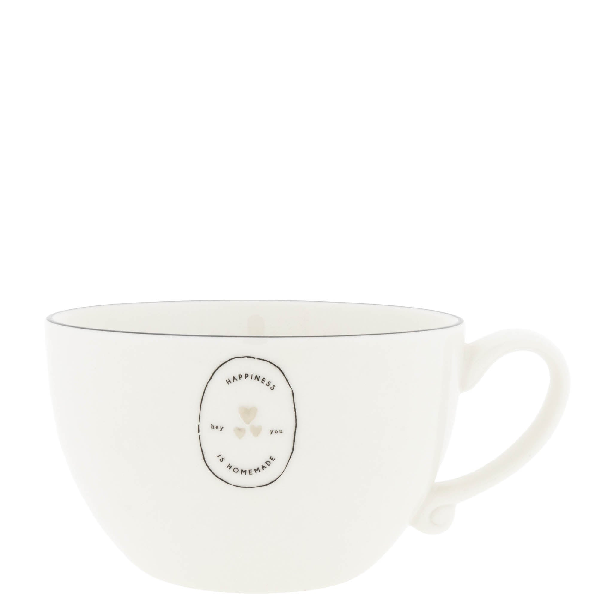 Suppentasse "Happiness is home made" klein natural - Bastion Collections