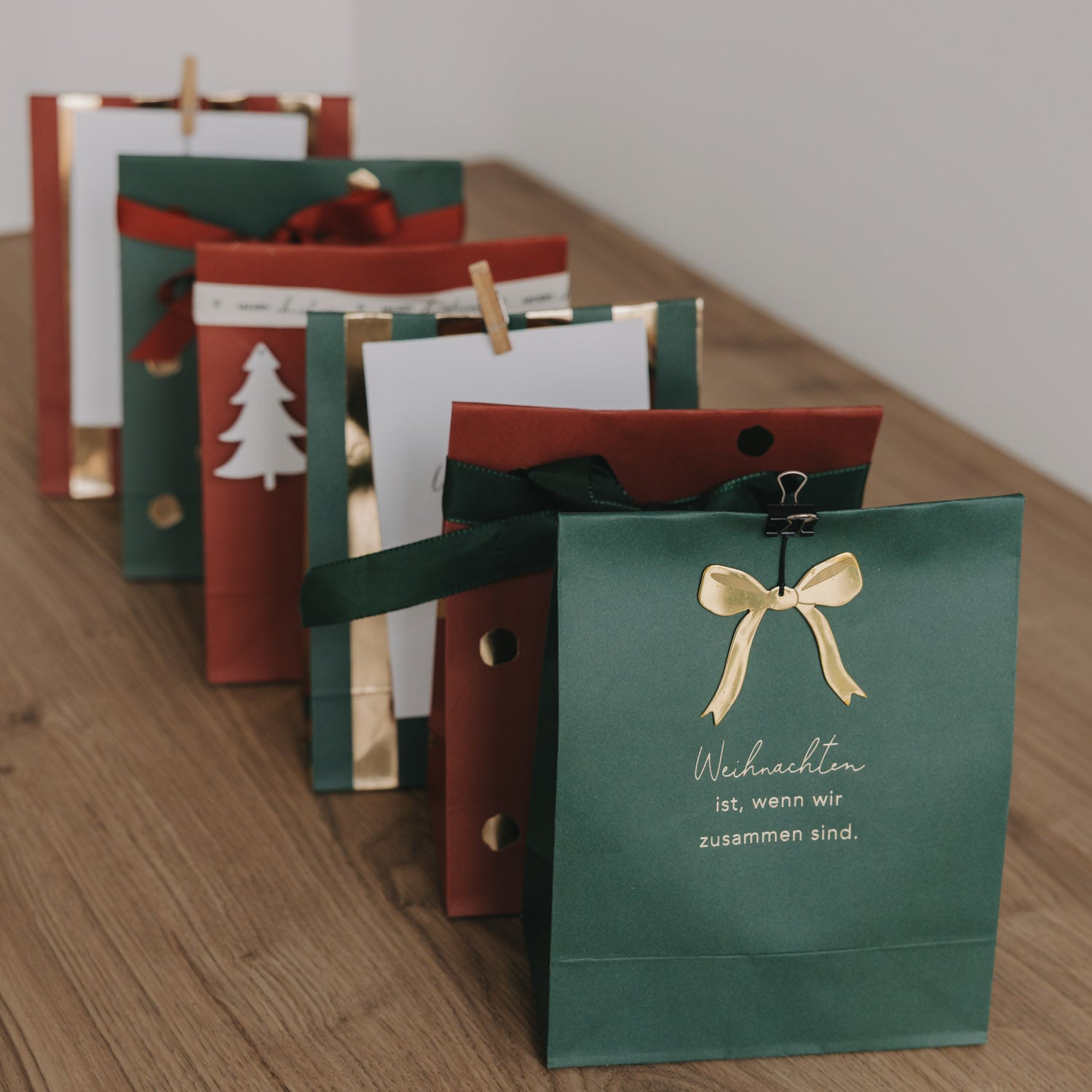 Sacchetti di carta Natale piccoli set da 6 - Eulenschnitt