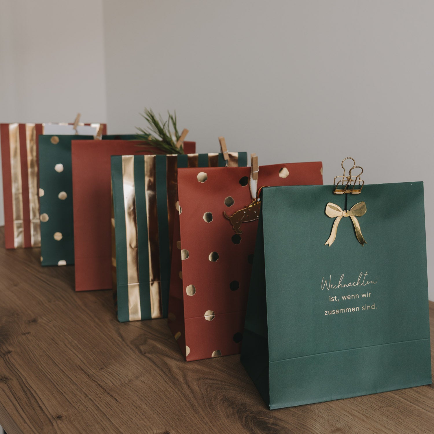 Sacchetti di carta Natale media set da 6 - Eulenschnitt