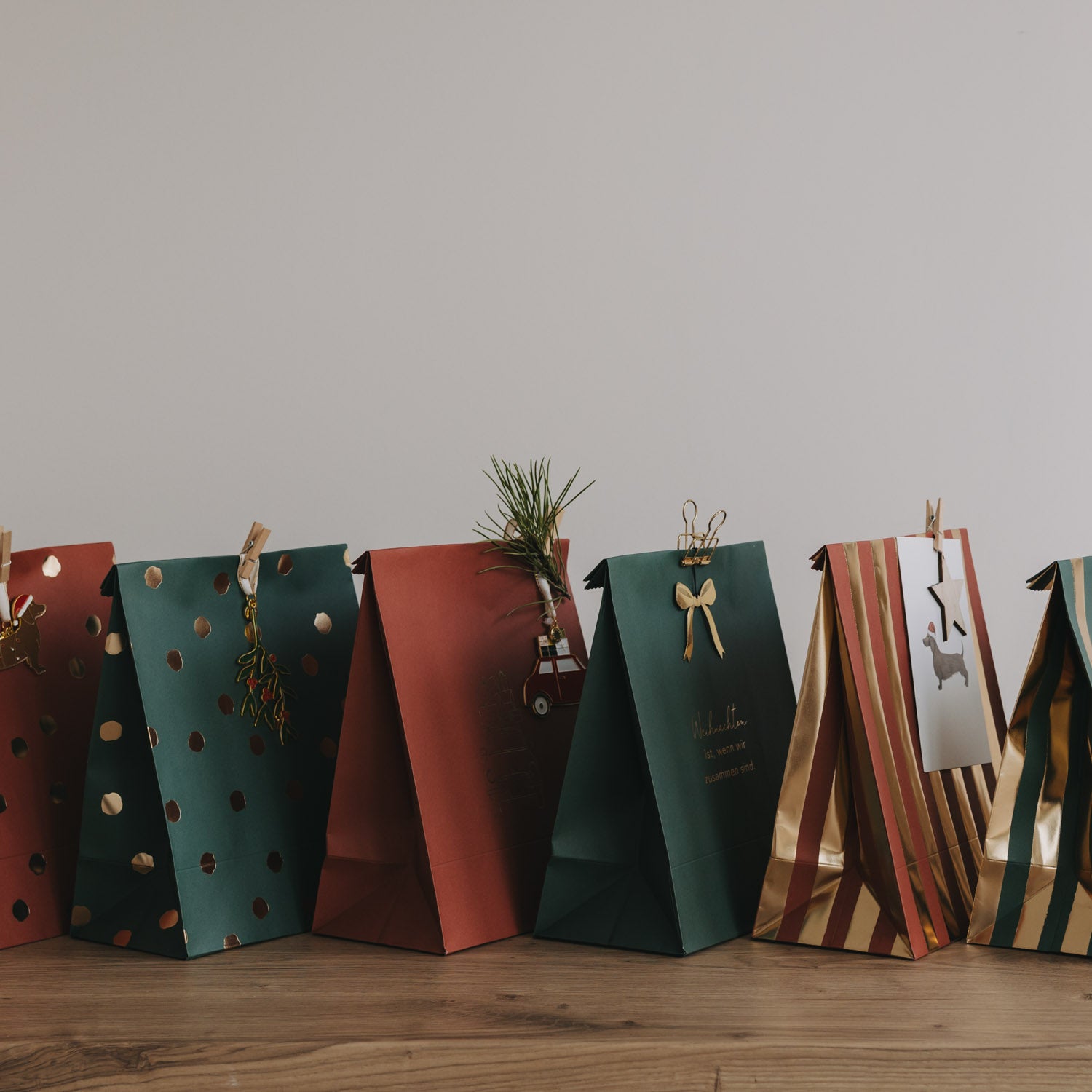 Sacchetti di carta Natale media set da 6 - Eulenschnitt