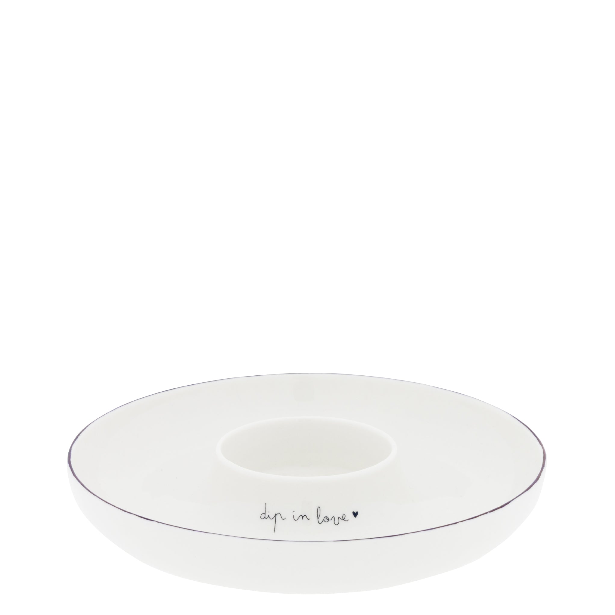Tapasschale "dip in love" schwarz - Bastion Collections