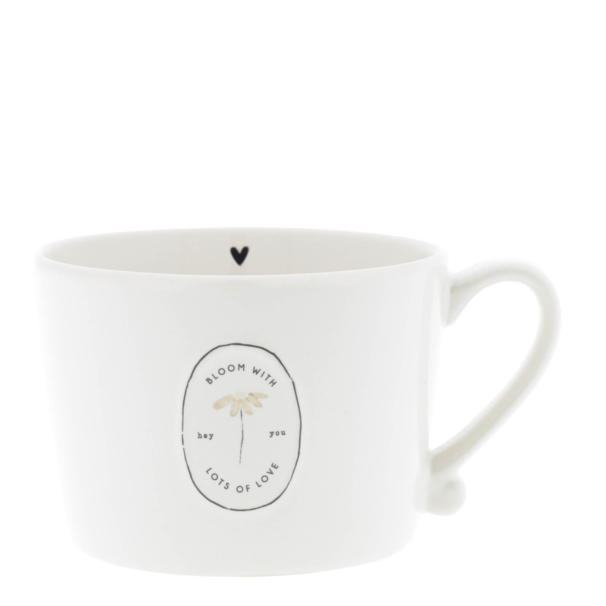 Tasse "bloom with lots of love" gross natural - Bastion Collections