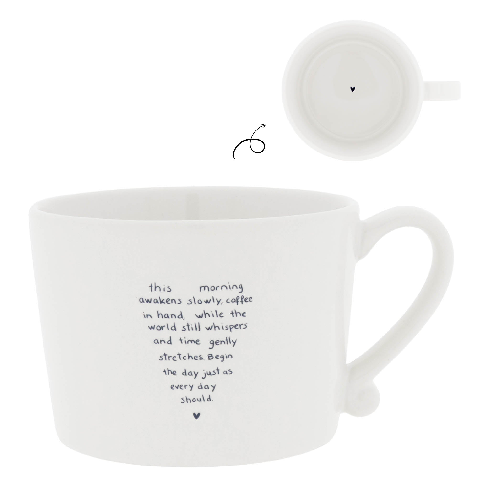 Tasse "heart in words" gross schwarz - Bastion Collections