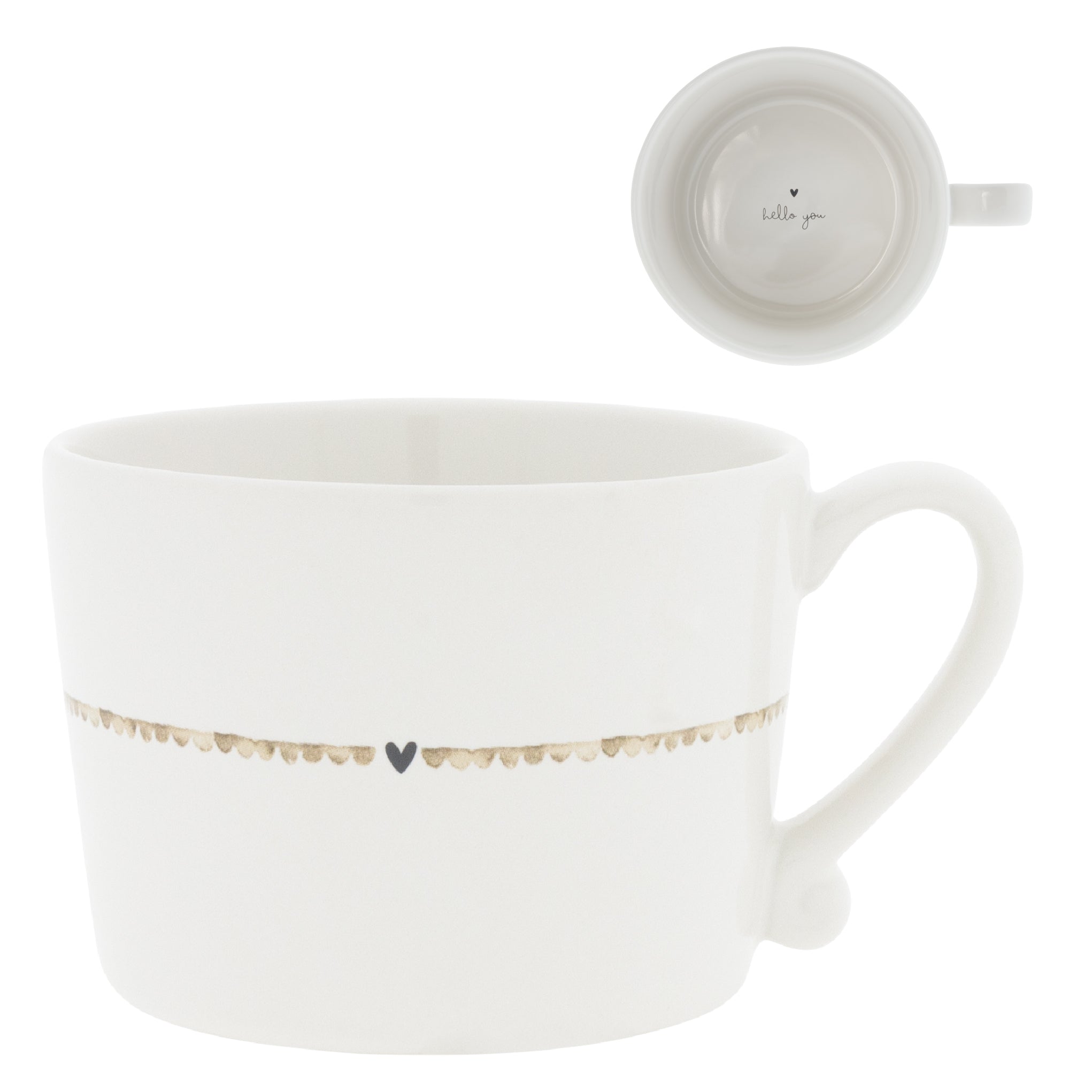 Cup "hearts" large brown - Bastion Collections