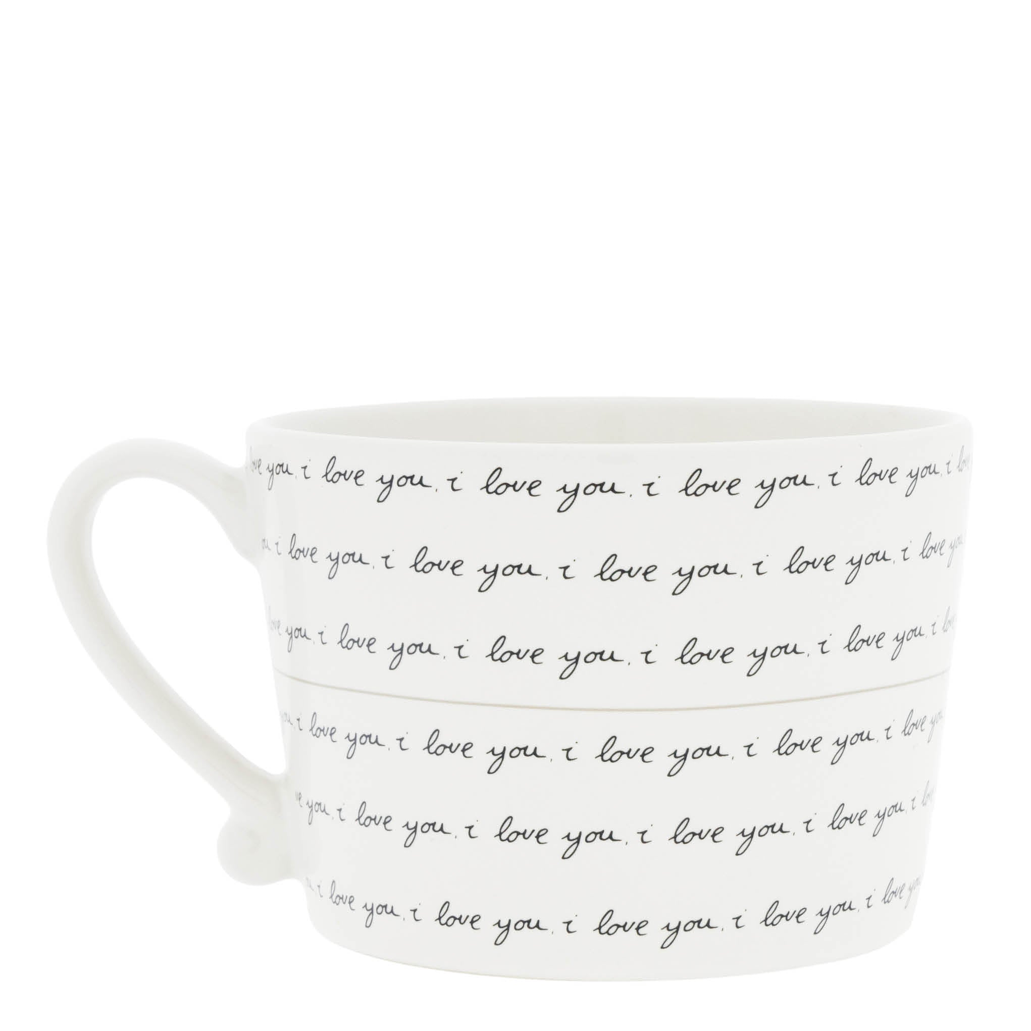 Tasse "I love you" gross schwarz - Bastion Collections