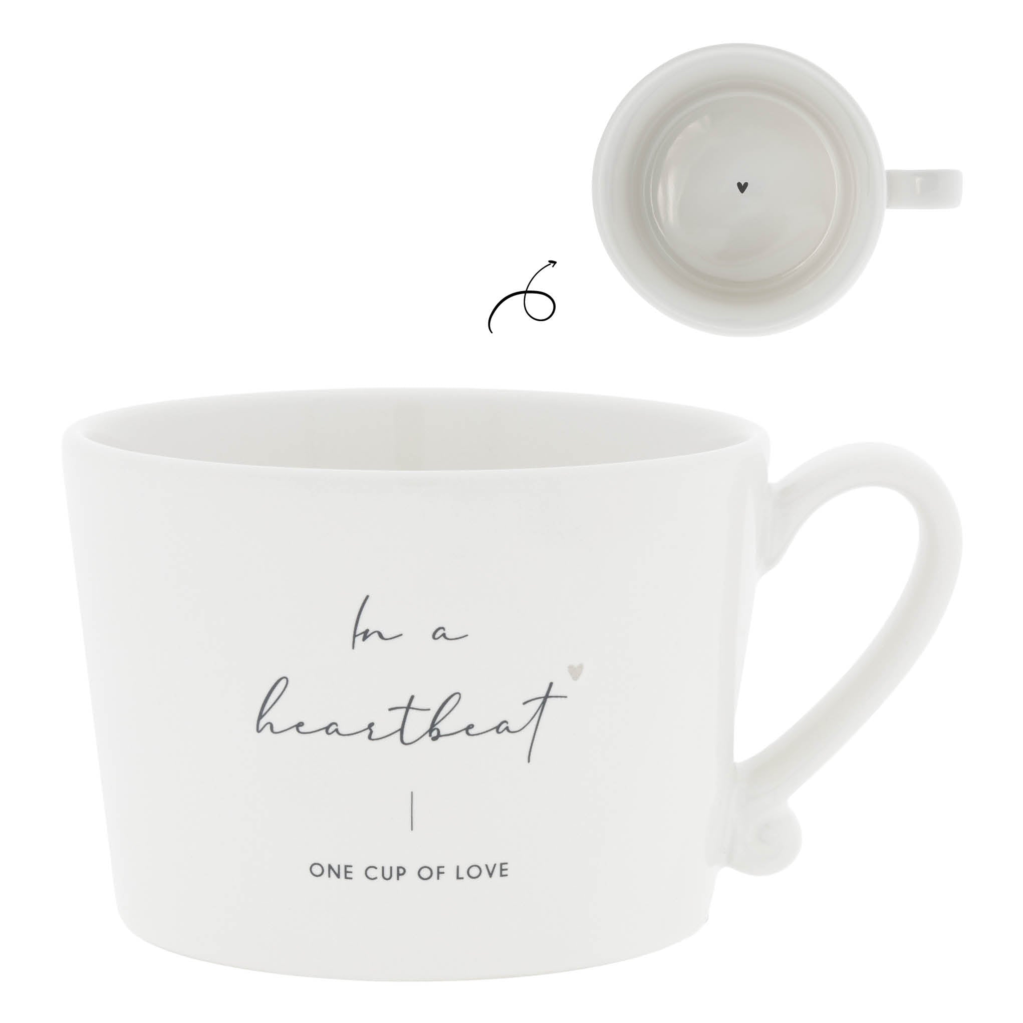 Cup "In a heartbeat" large black - Bastion Collections