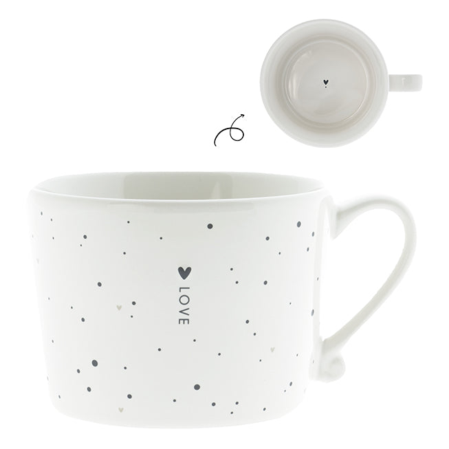 Tasse "Love and little dots" gross schwarz - Bastion Collections