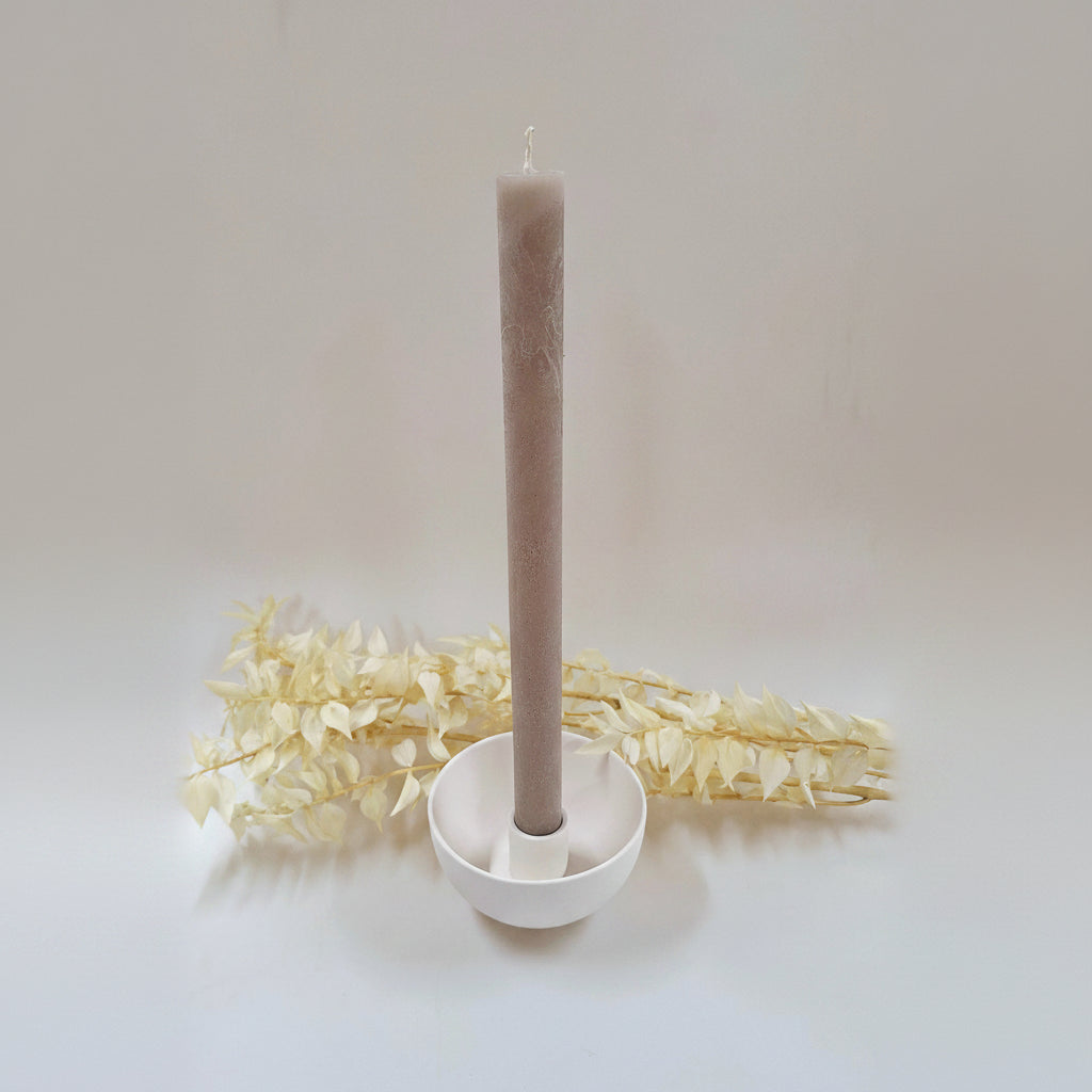 Stabkerze 28x2.2cm Taupe - Weizenkorn