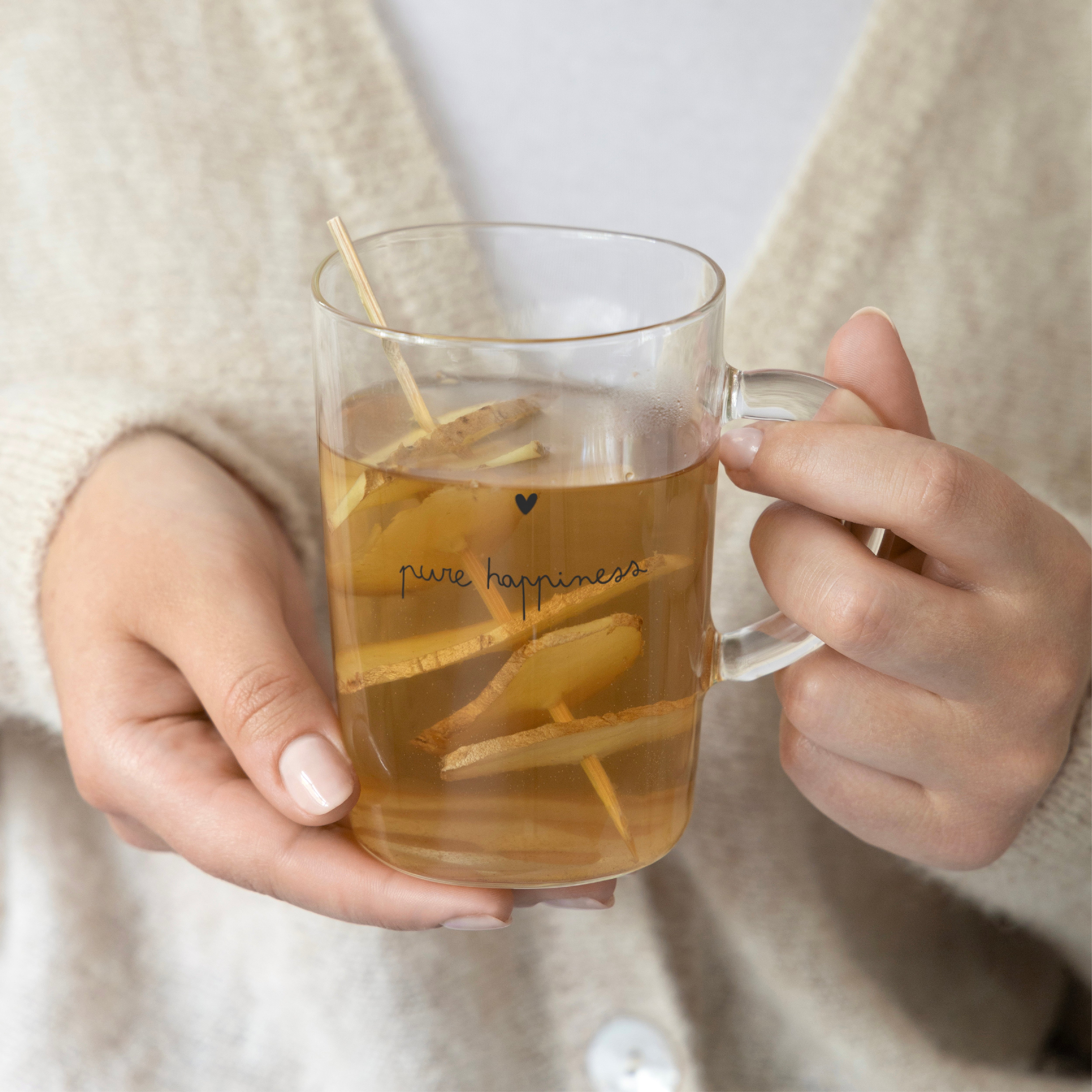 Teeglas "pure happiness" gross - Bastion Collections