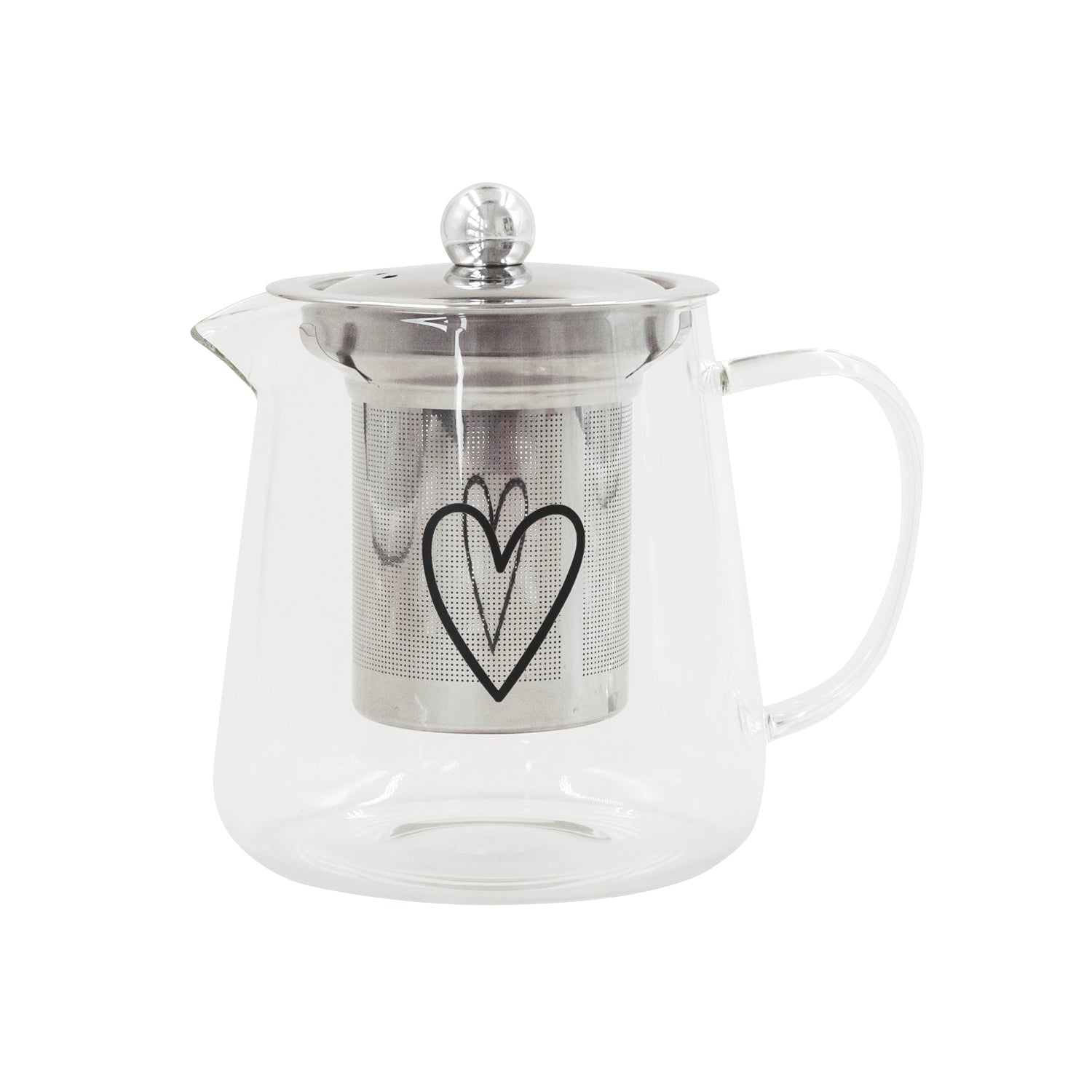Teekanne Herz 550ml schwarz - Eulenschnitt