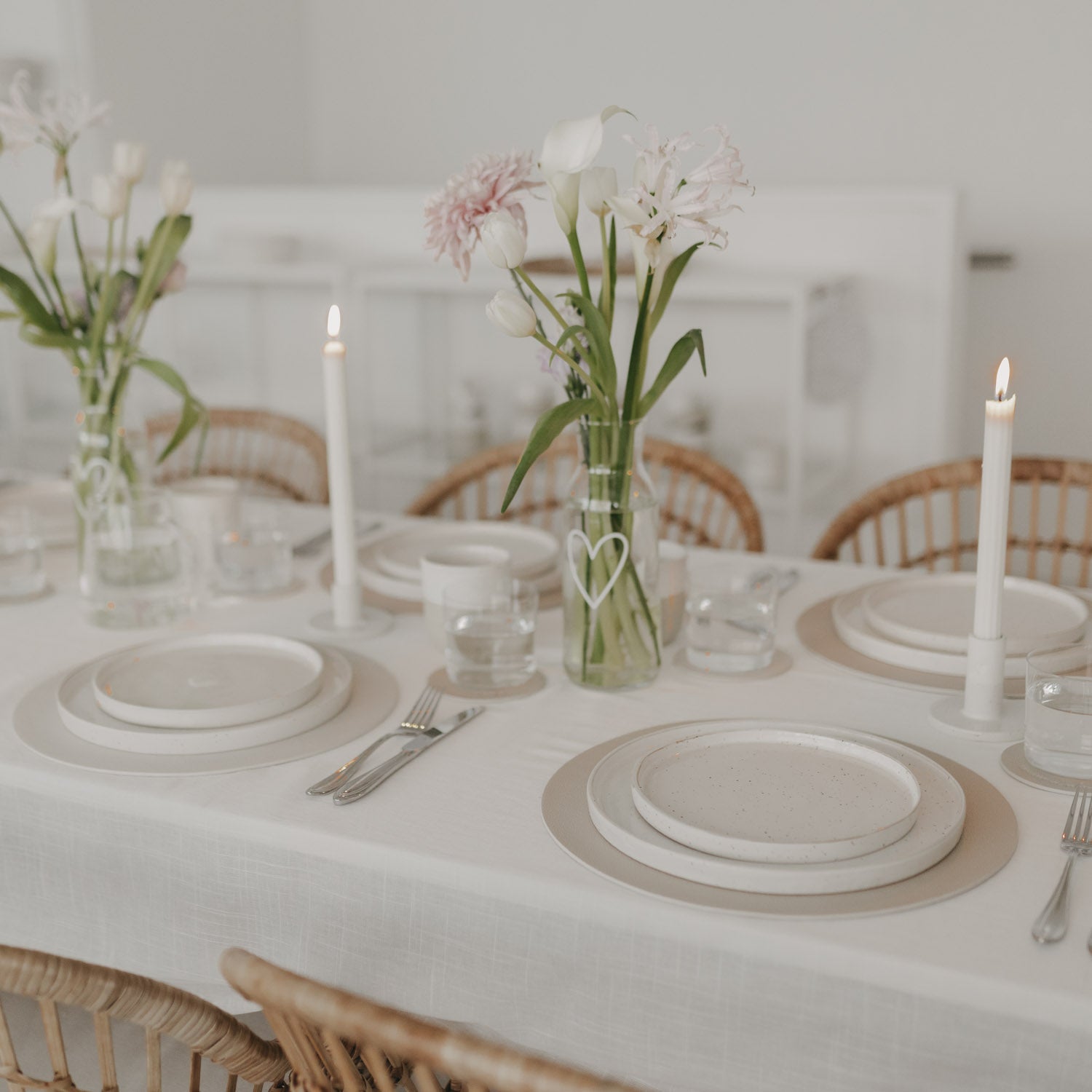 Set de table "Wie schön, dass du da bist" crème - Eulenschnitt