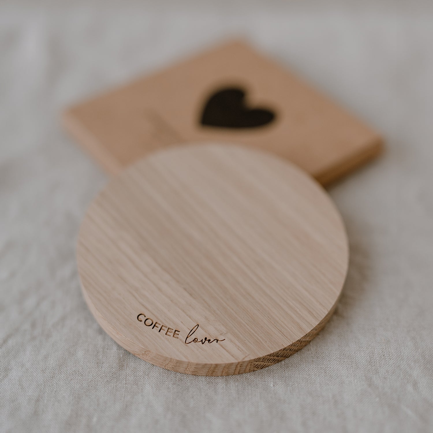 Untersetzer "Coffee Lover" Eiche - Eulenschnitt