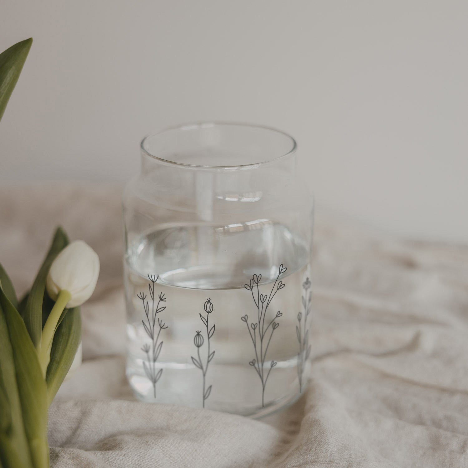 Glass vase wildflower meadow large black - Eulenschnitt