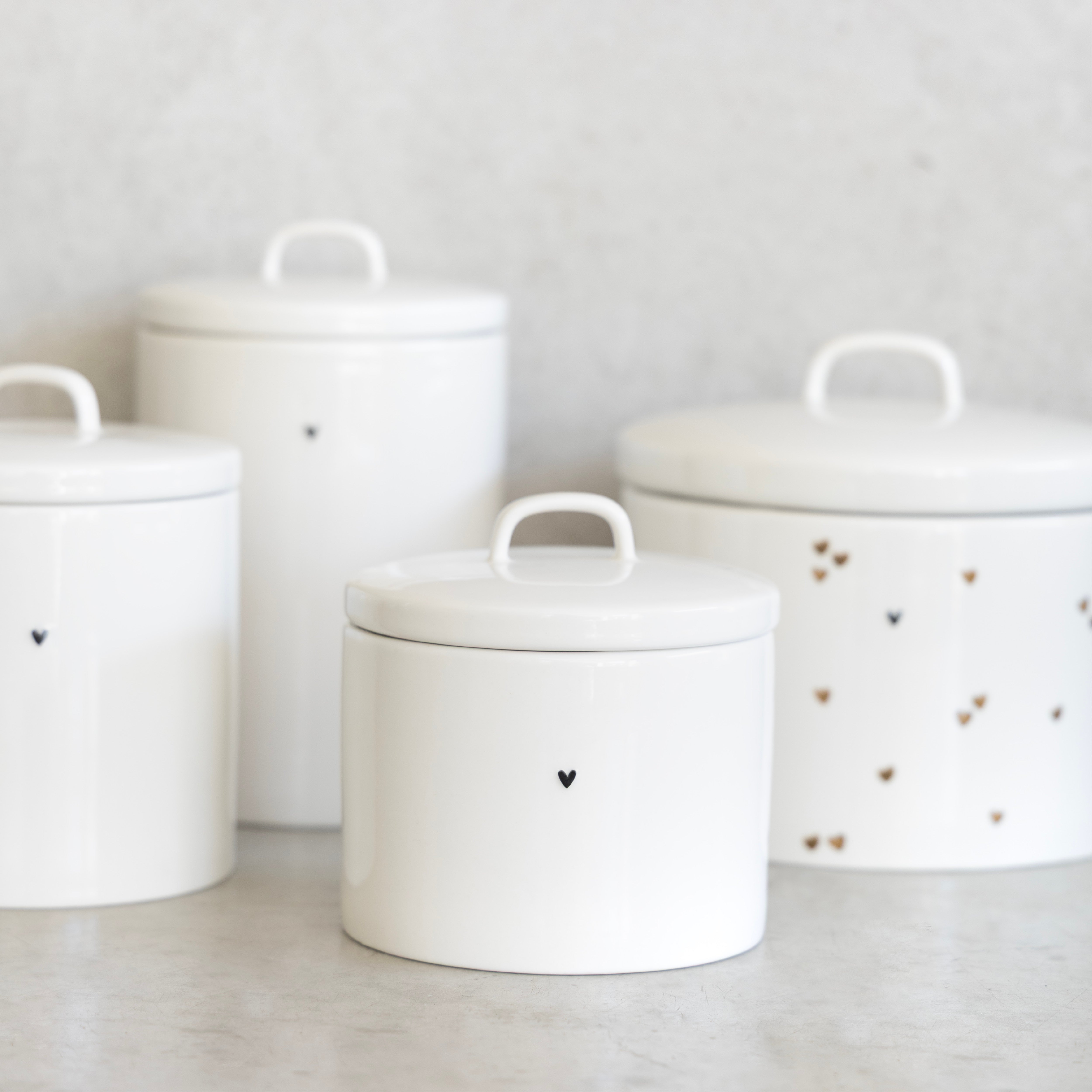 Vorratsdose "heart" klein schwarz - Bastion Collections