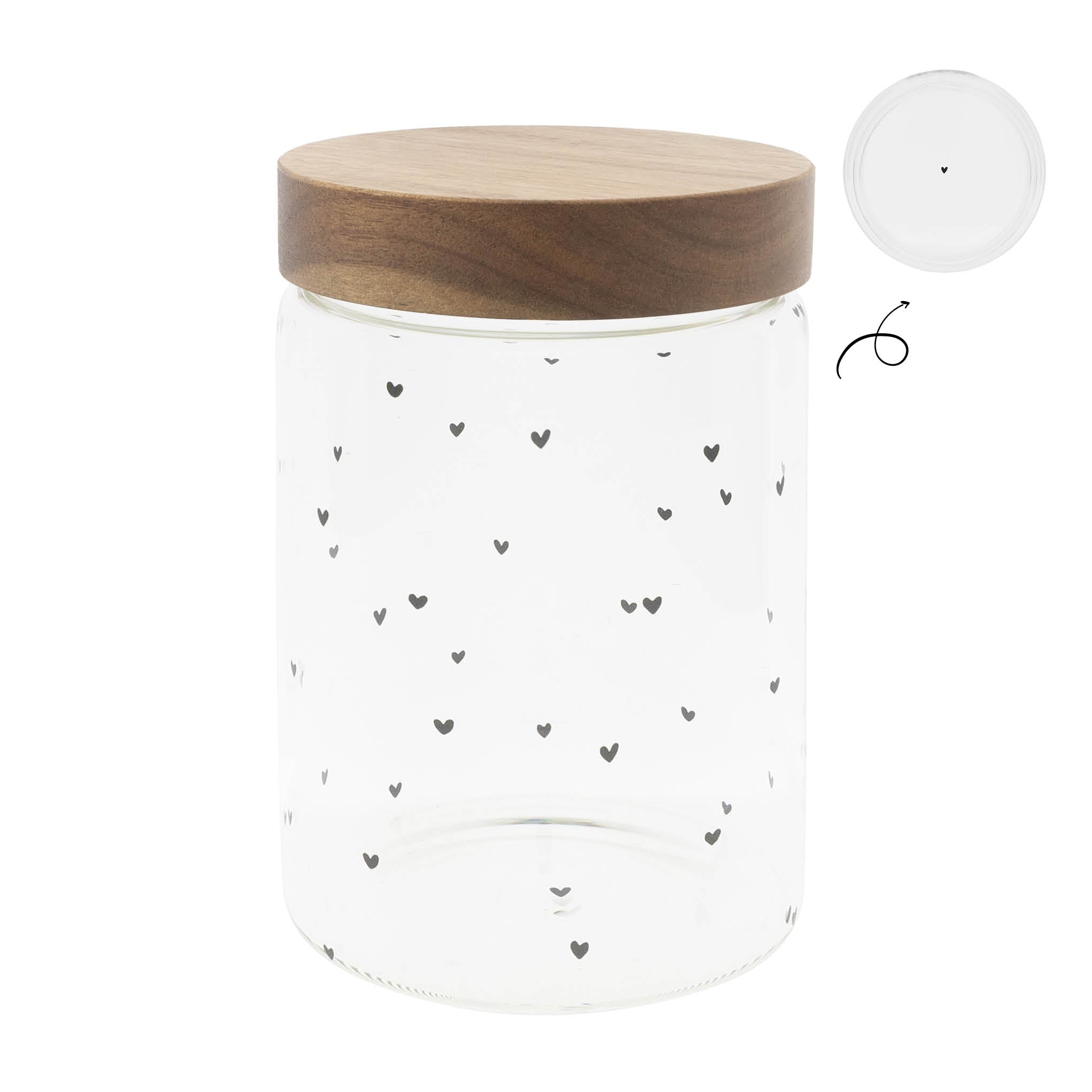Vorratsglas "hearts" gross - Bastion Collections