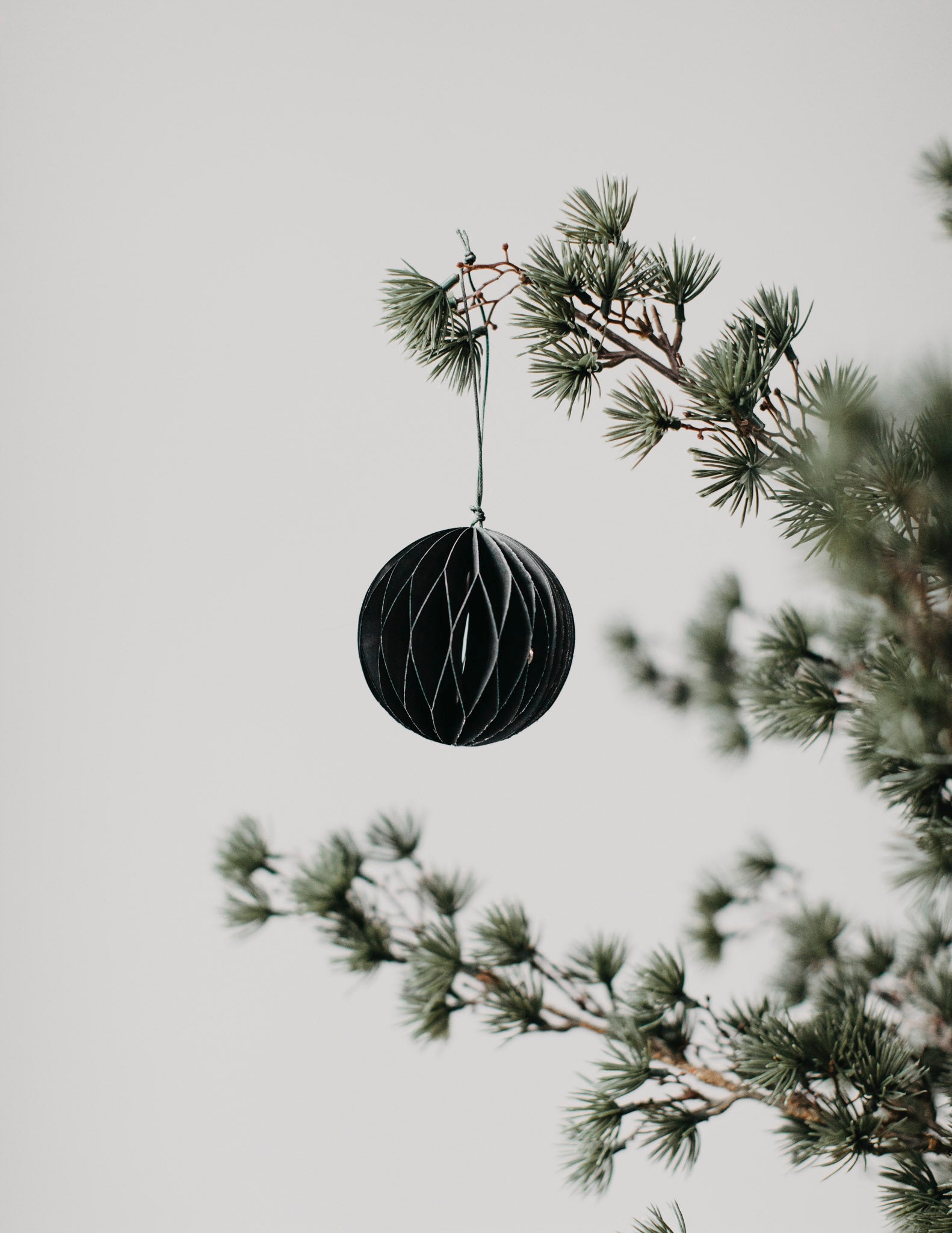 Weihnachtskugel Papier "Bona" gross dunkelgrün – Storefactory