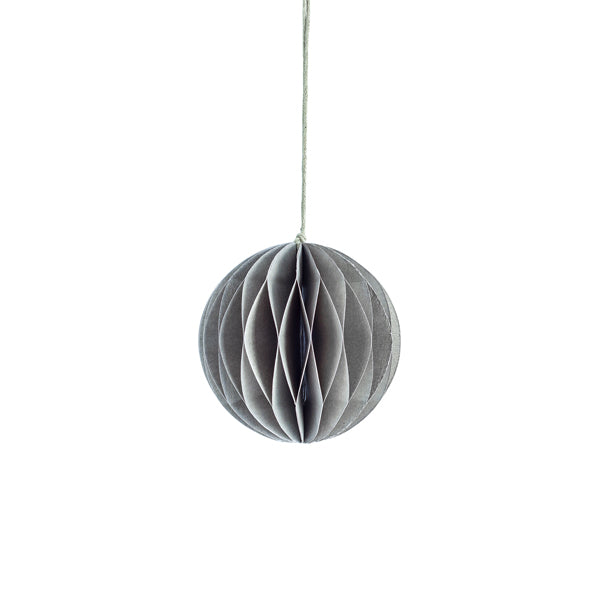 Weihnachtskugel Papier "Bona" gross grau – Storefactory