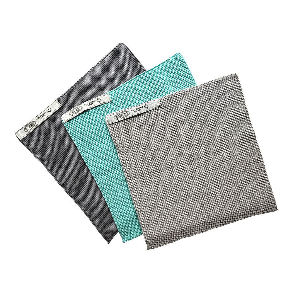 Wischtücher Grau/Aqua Kombi 3er Set - Solwang Design