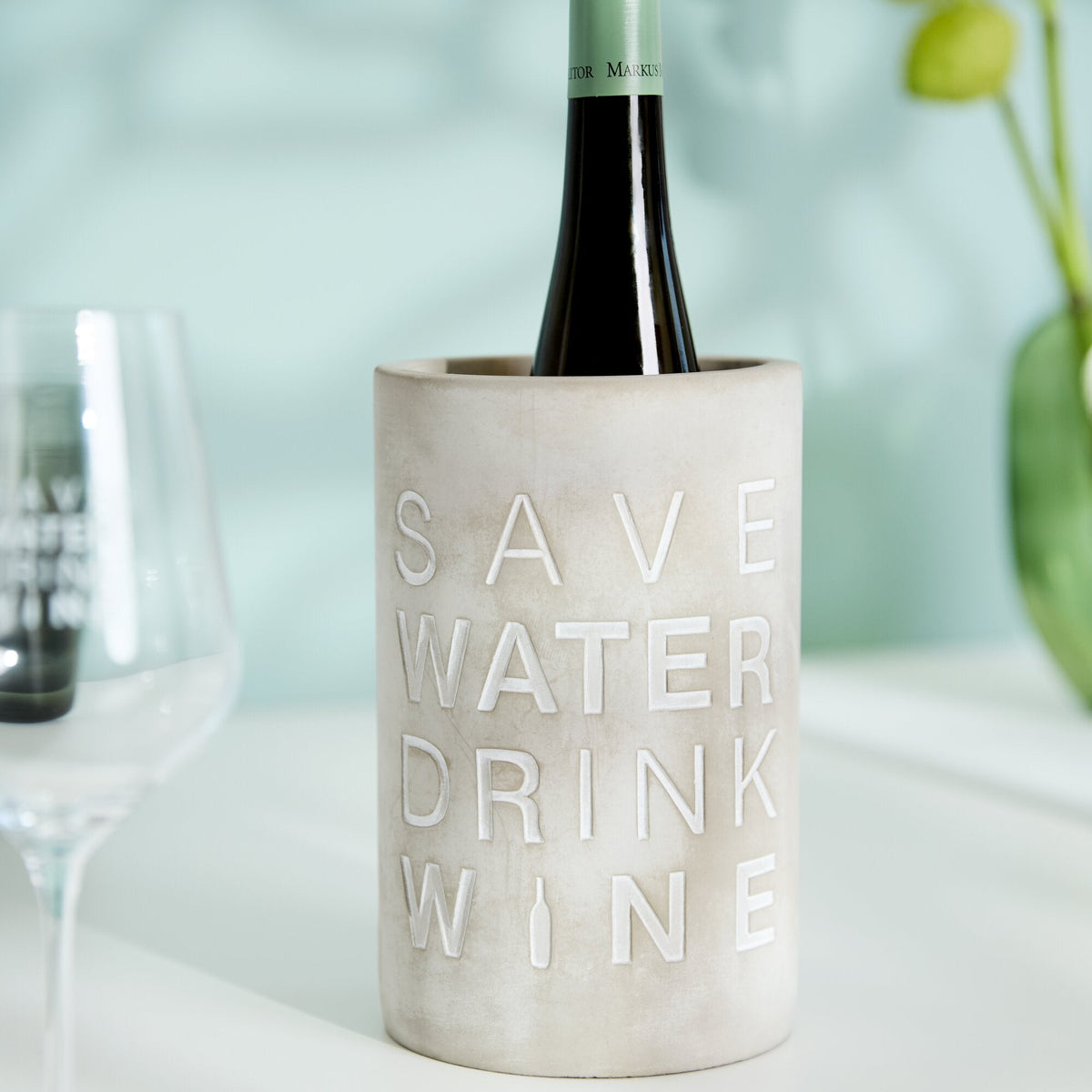 Bottle cooler "SAVE WATER DRINK WINE" - Räder (Image 2)