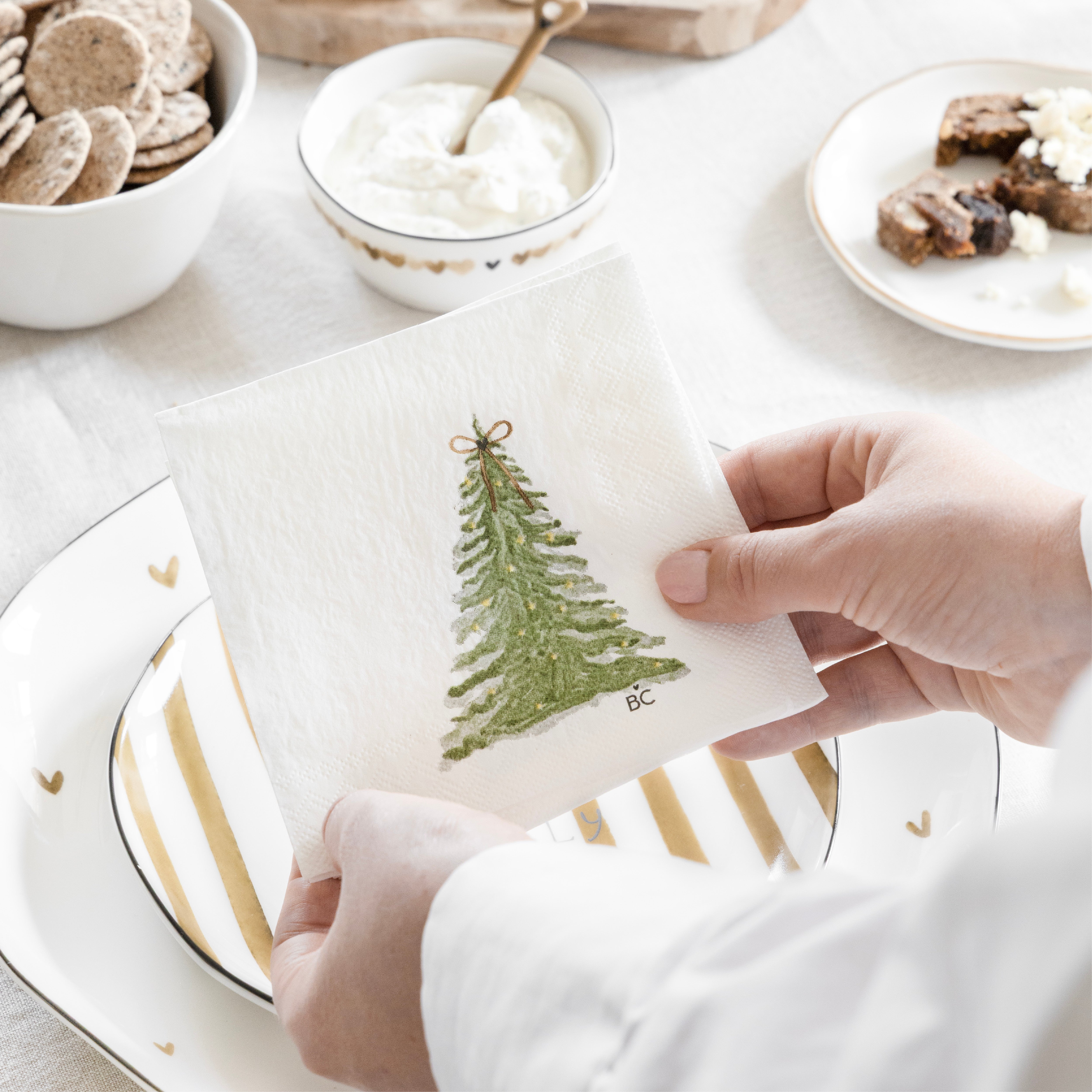Serviette "Xmas Tree with Bow" Cocktail - Bastion Collections (Bild 2)