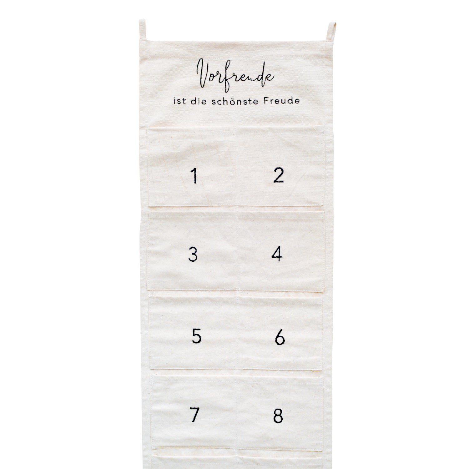 Adventskalender "Vorfreude ist die schönste Freude" 30cm créme - Eulenschnitt