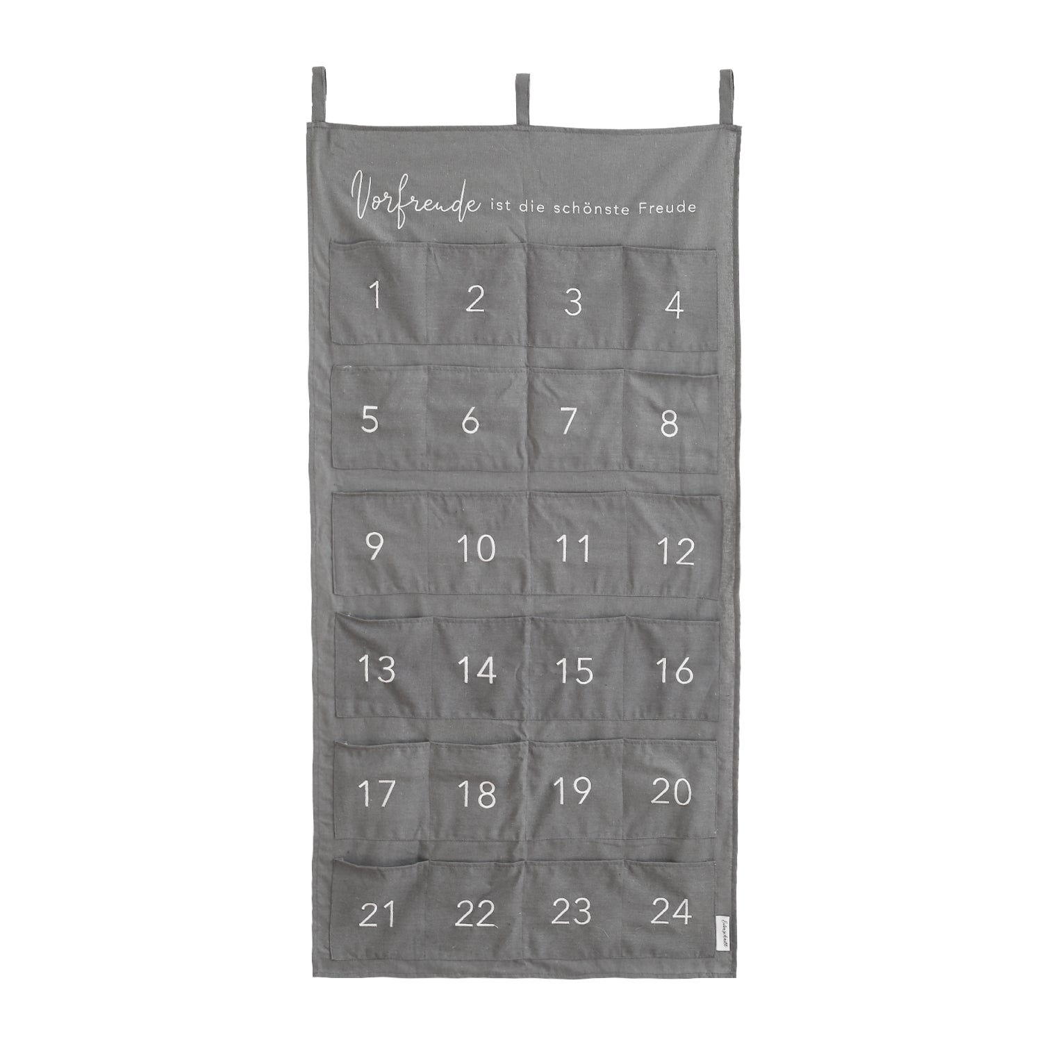 Adventskalender "Vorfreude ist die schönste Freude" 60cm grau - Eulenschnitt