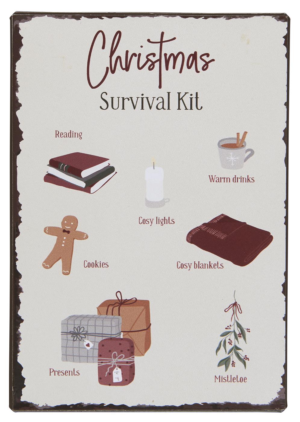 Blechschild "Christmas Survival Kit"  - Ib Laursen
