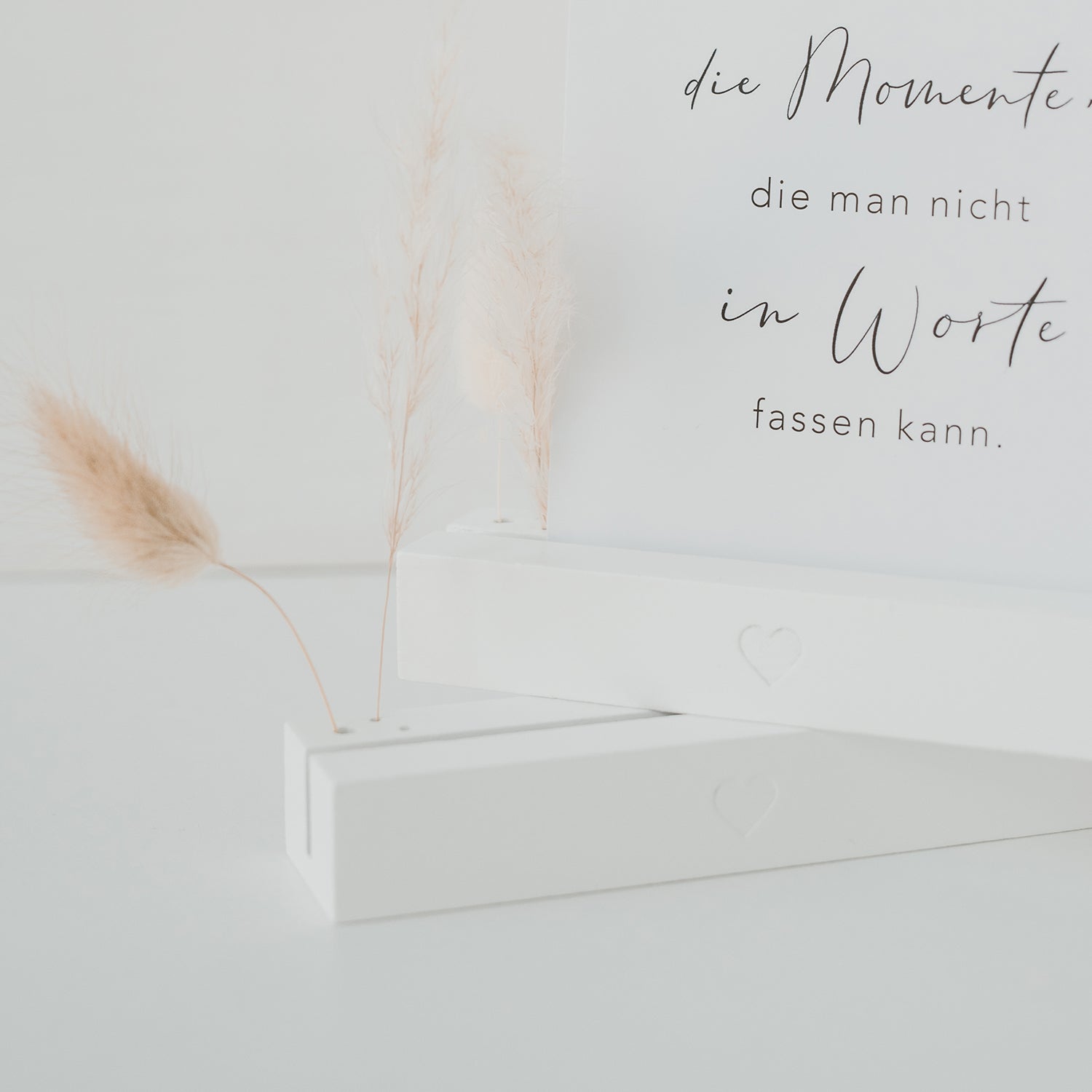 Blumen– & Kartenständer Herz weiss 2er Set - Eulenschnitt