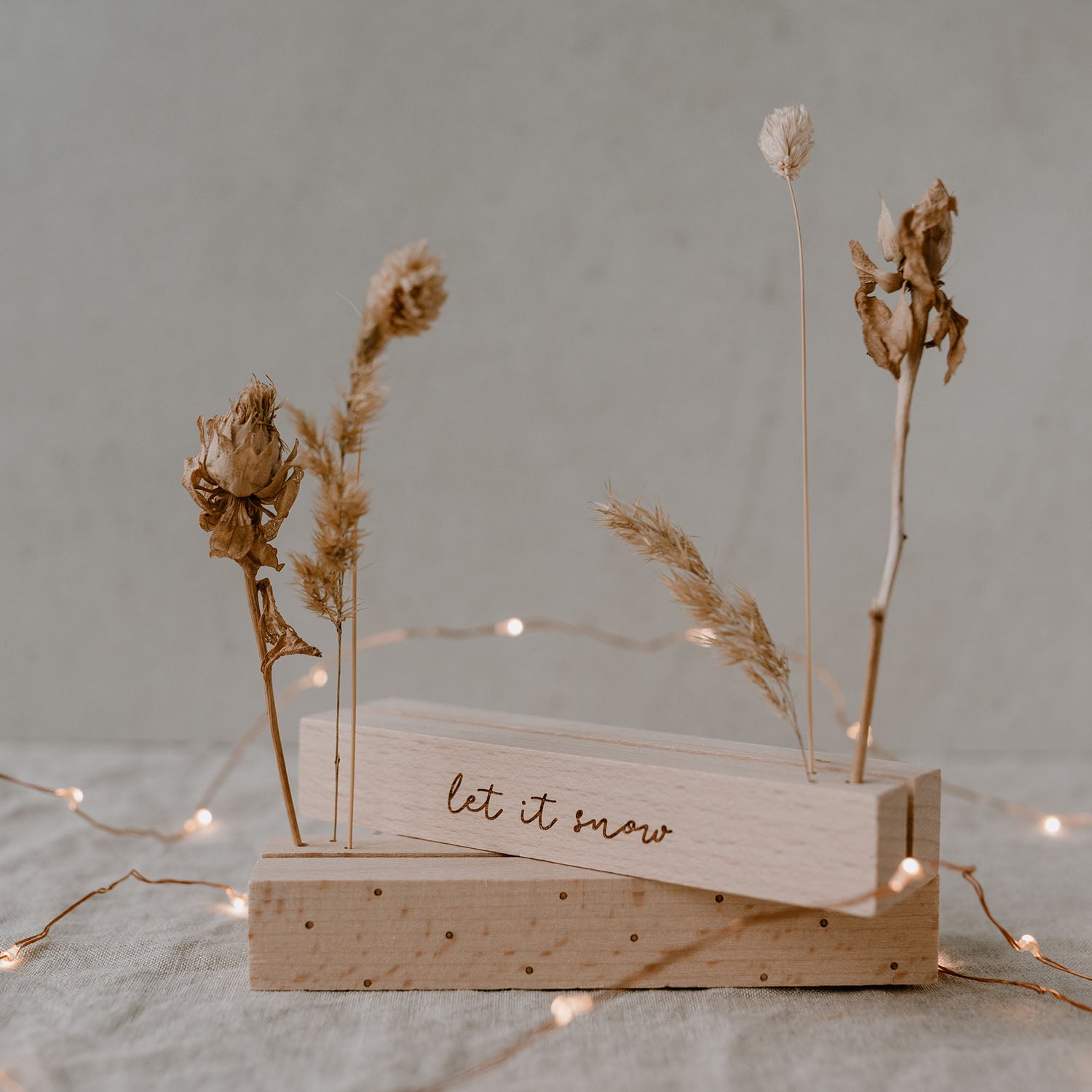 Blumen– & Kartenständer "let it snow" 2er Set - Eulenschnitt