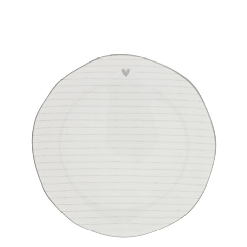 Dessertteller/Frühstücksteller "stripes" 19cm grau - Bastion Collections