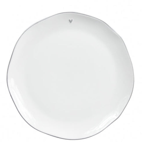 Dessertteller/Frühstücksteller "heart" 23cm grau - Bastion Collections