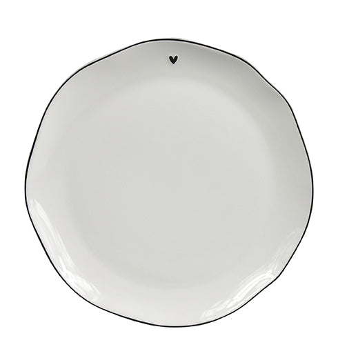 Dessertteller/Frühstücksteller "heart" 23cm schwarz - Bastion Collections