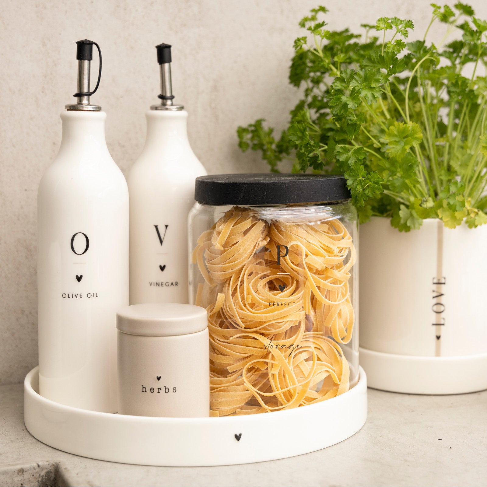 Set per olio e aceto "Olive Oil & Vinegar" nero - Bastion Collections