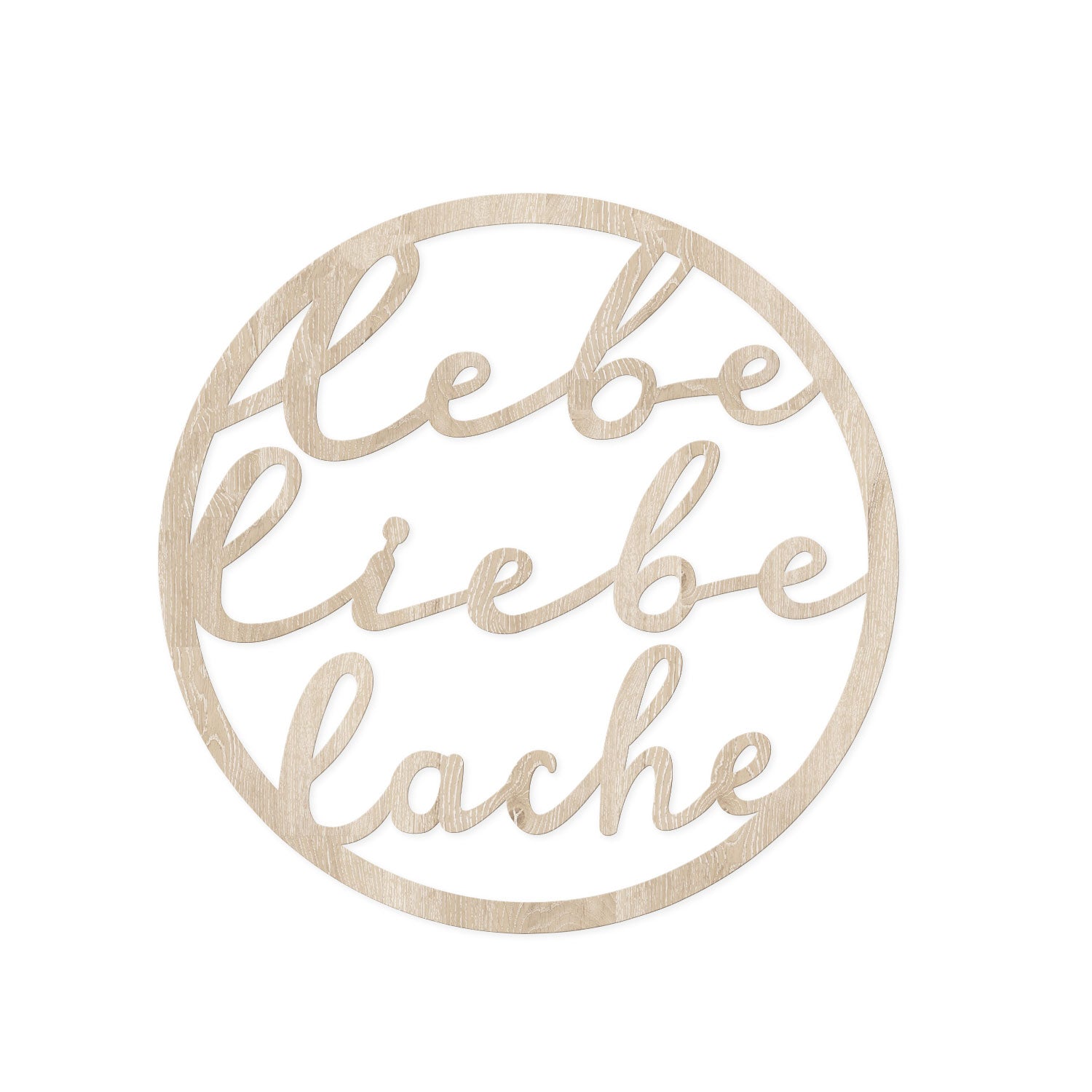 Holzkranz "lebe.liebe.lache" - Eulenschnitt