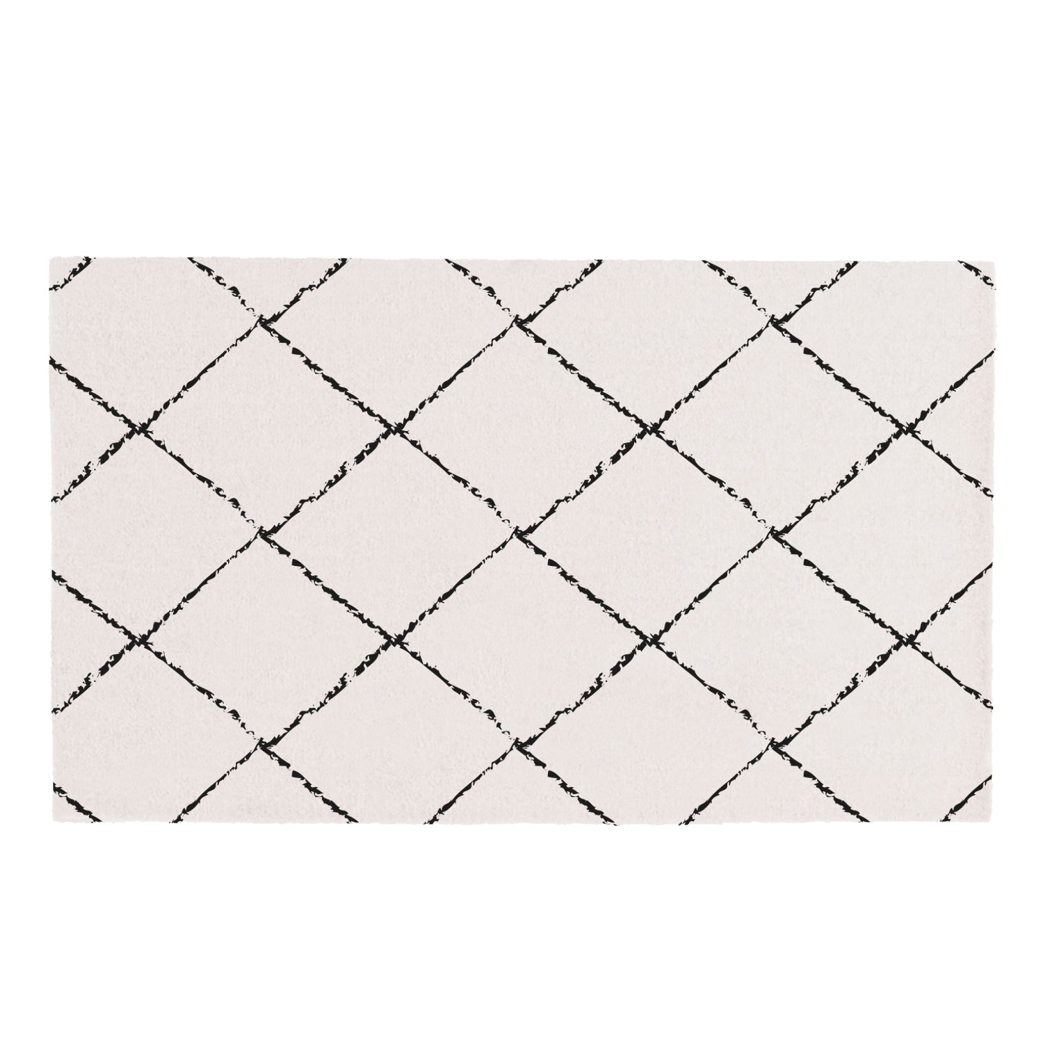 Fussmatte "Karos" crème 75x45cm – waschbar - Eulenschnitt