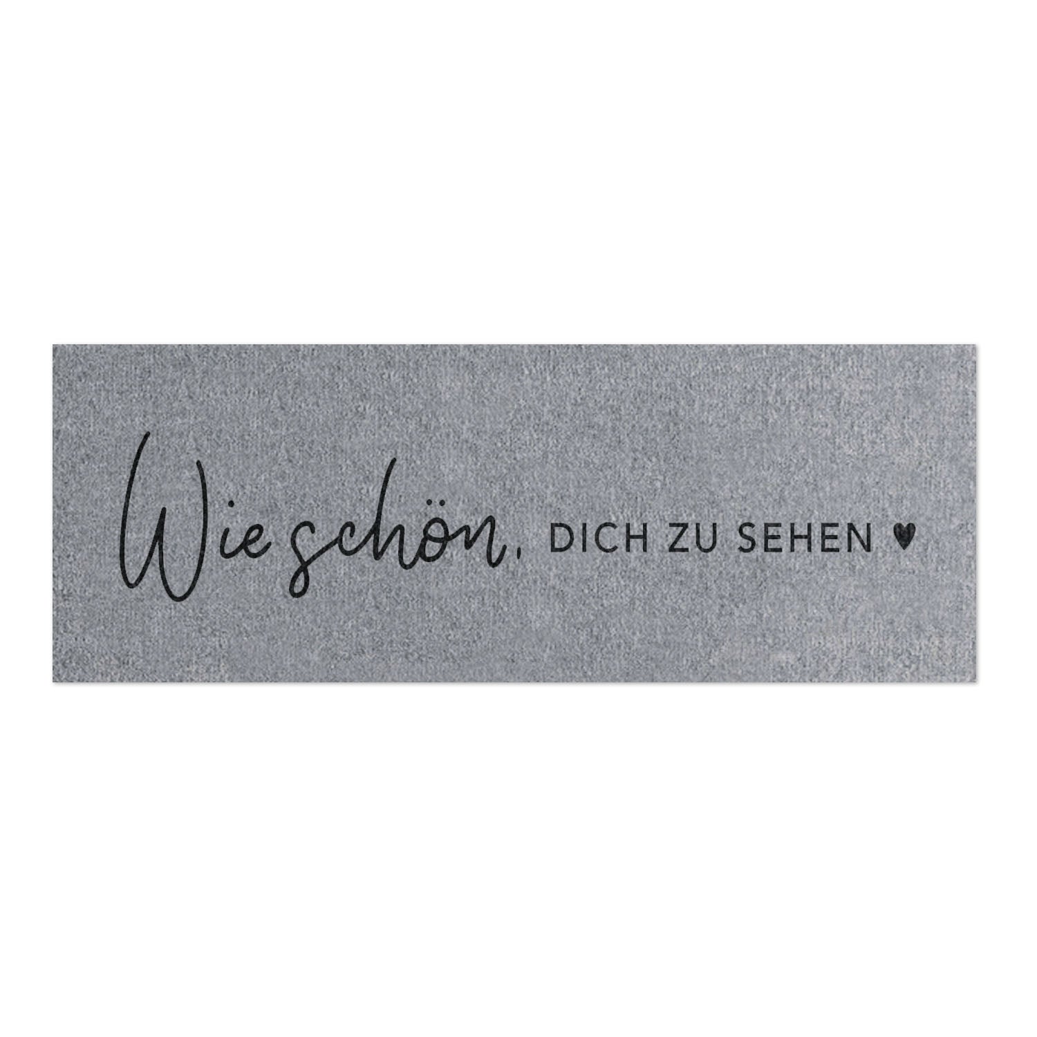 Fussmatte mit Spruch "Wie schön, DICH ZU SEHEN" grau 75x25cm – waschbar - Eulenschnitt