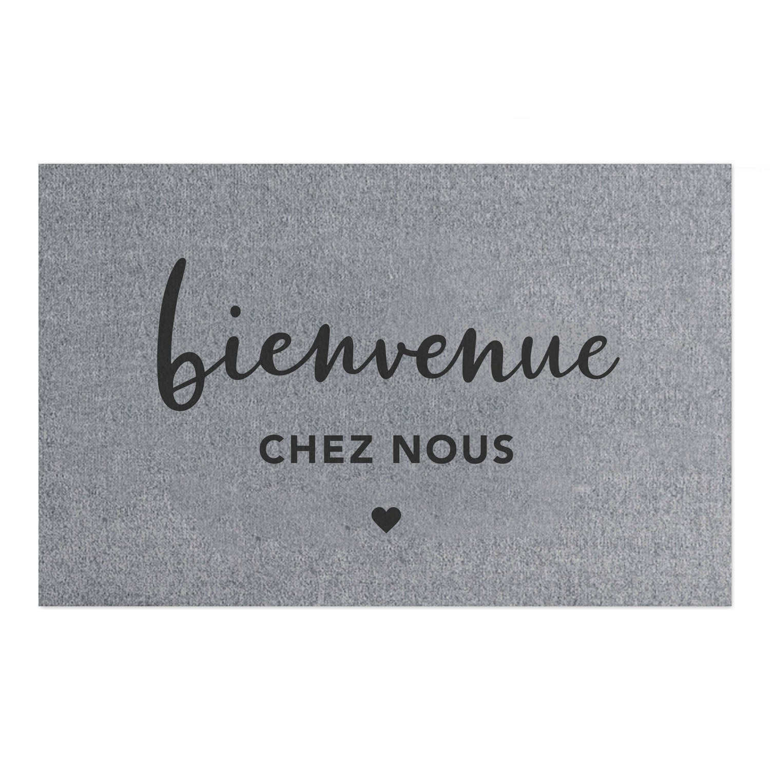 Fussmatte mit Spruch "bienvenue CHEZ NOUS" grau 75x45cm – waschbar - Eulenschnitt