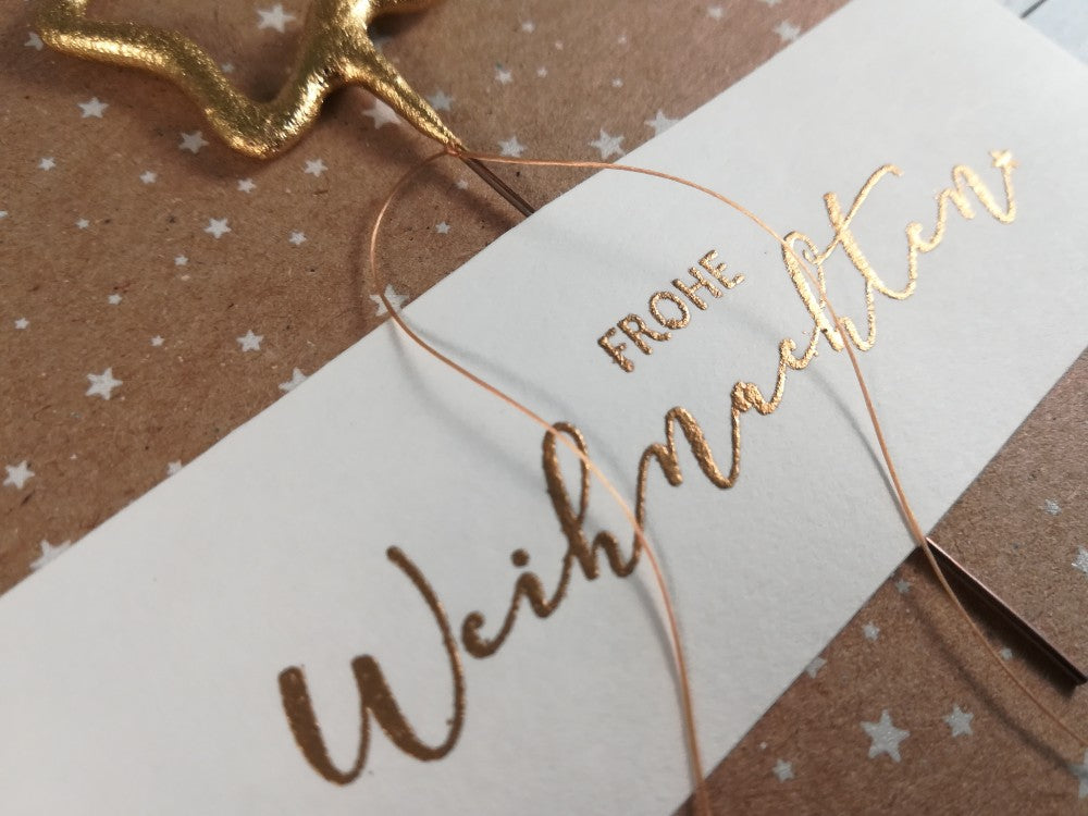 Grusskarte Wunderkerze "Frohe Weihnachten" – handgemacht