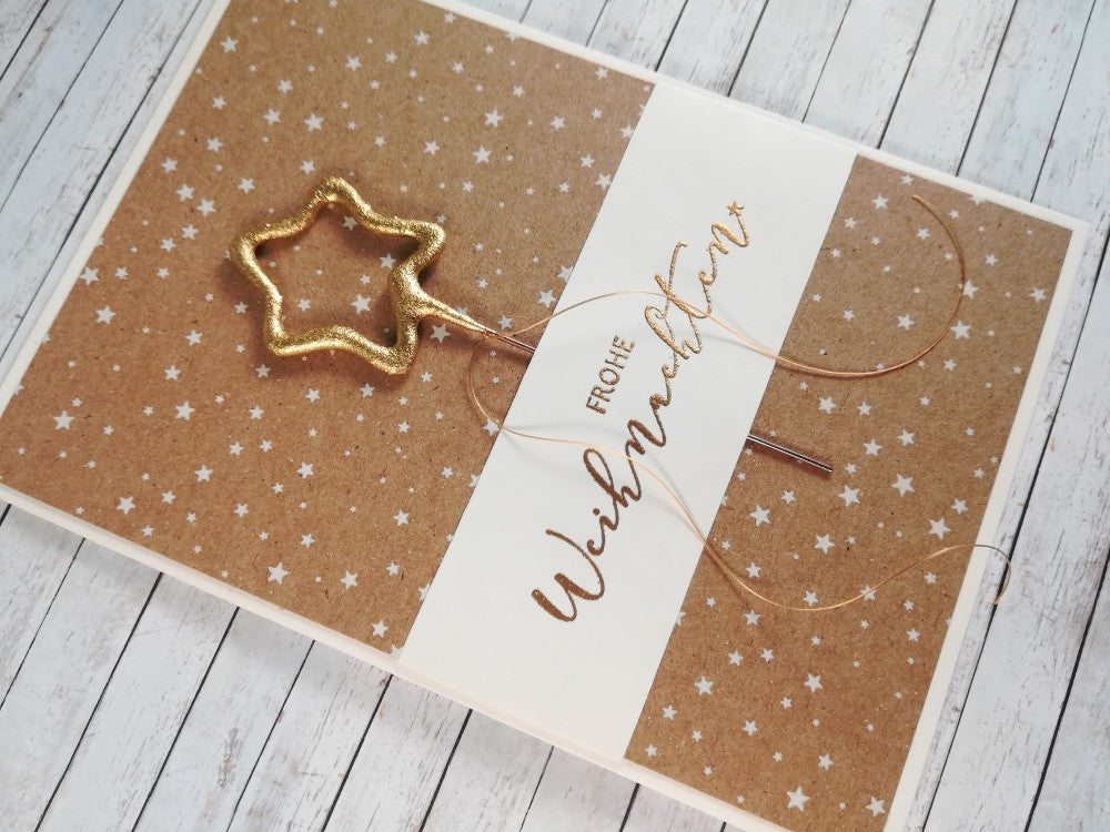 Grusskarte Wunderkerze "Frohe Weihnachten" – handgemacht