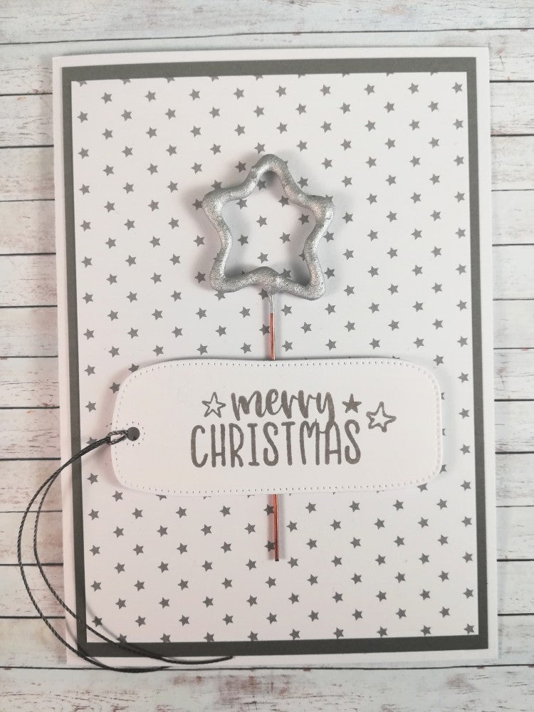 Grusskarte Wunderkerze "Merry Christmas" – handgemacht