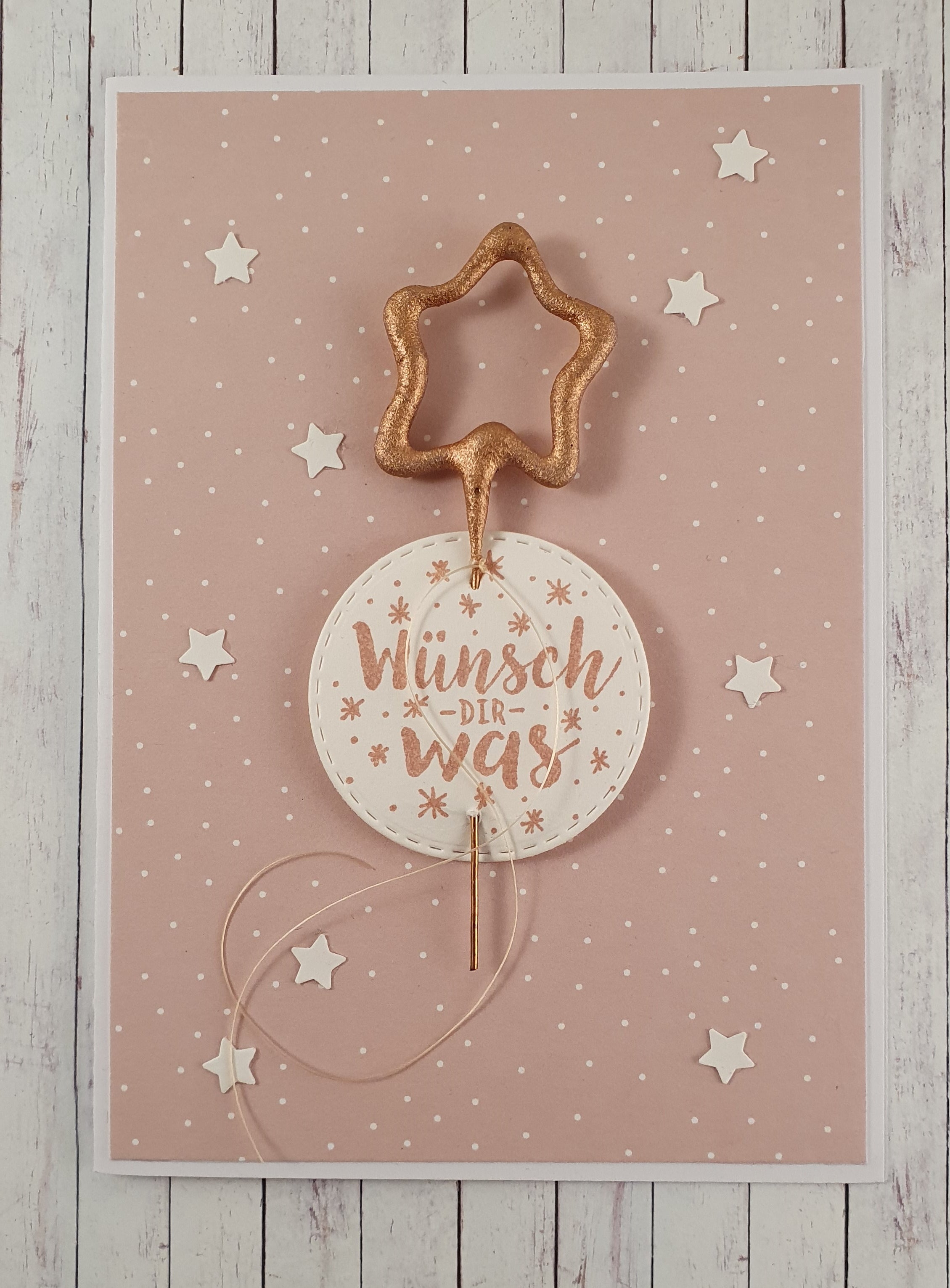 Grusskarte Wunderkerze "Wünsch dir was" – handgemacht