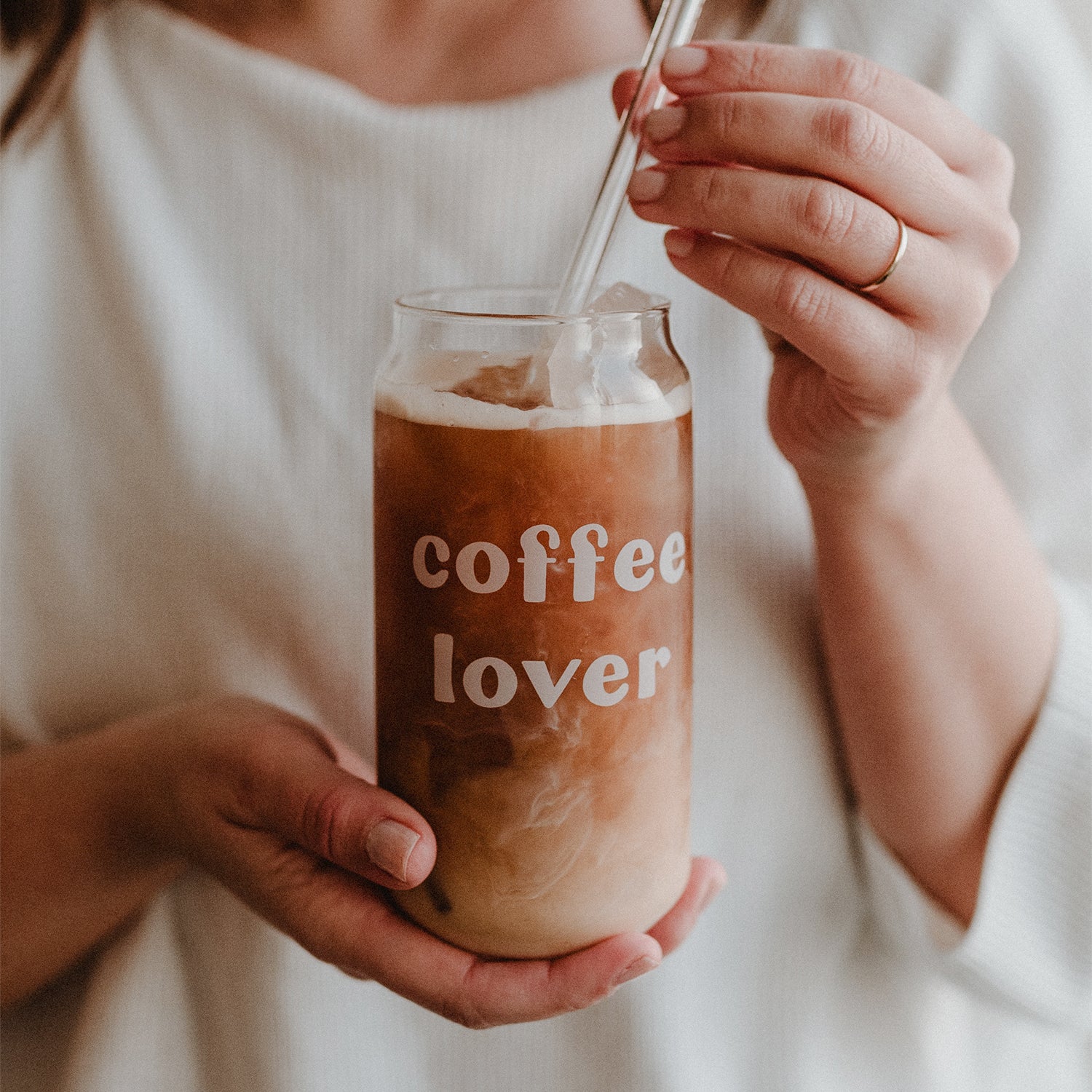 Hohes Trinkglas "COFFEE LOVER" - Eulenschnitt