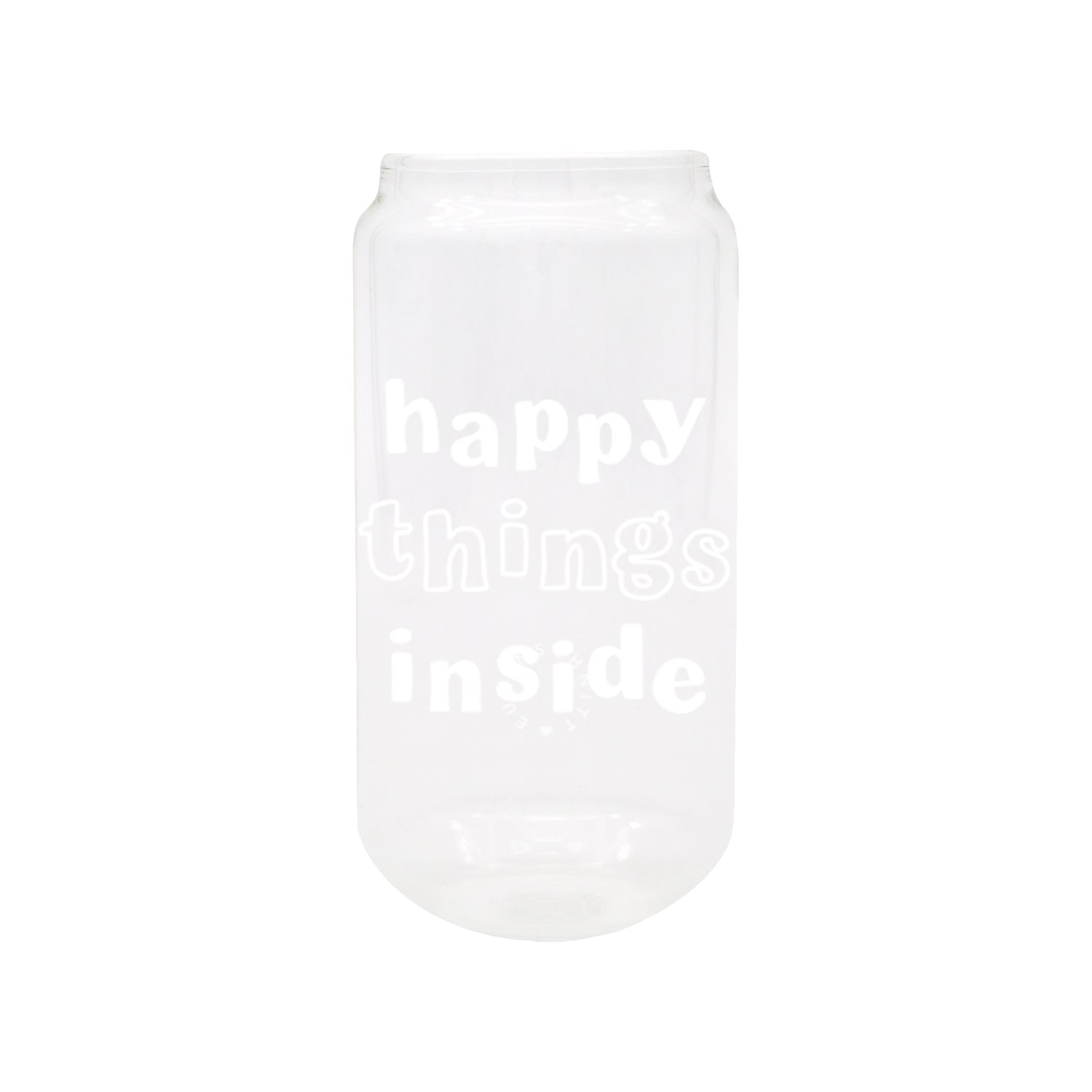 Hohes Trinkglas "HAPPY THINGS" - Eulenschnitt