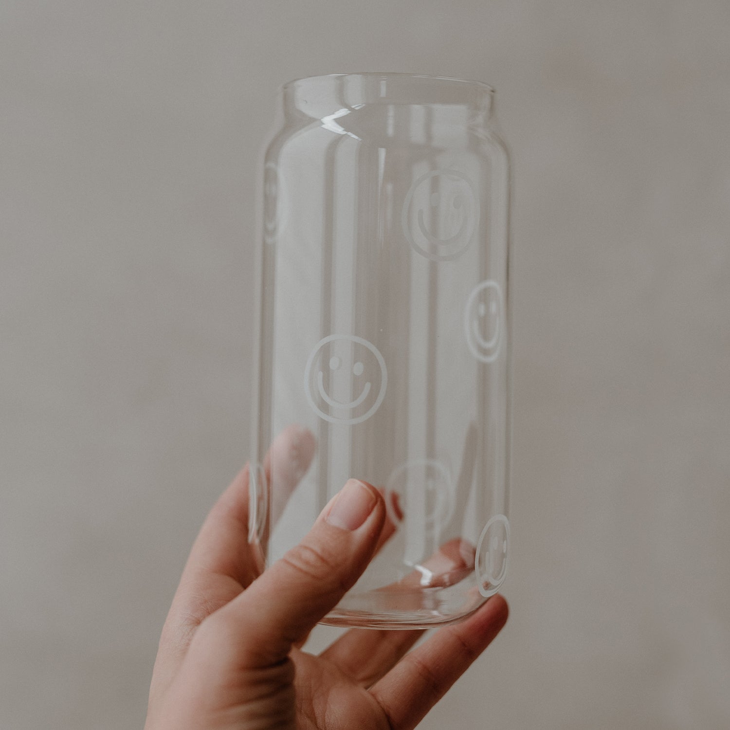 Can glass Smileys - Eulenschnitt