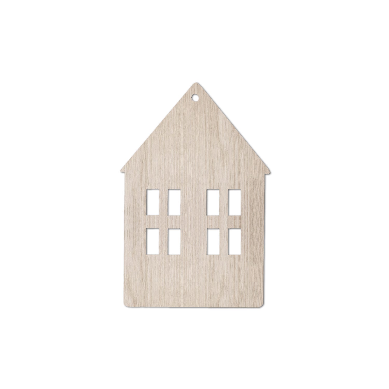 Holzanhänger Haus natur 8er Set - Eulenschnitt