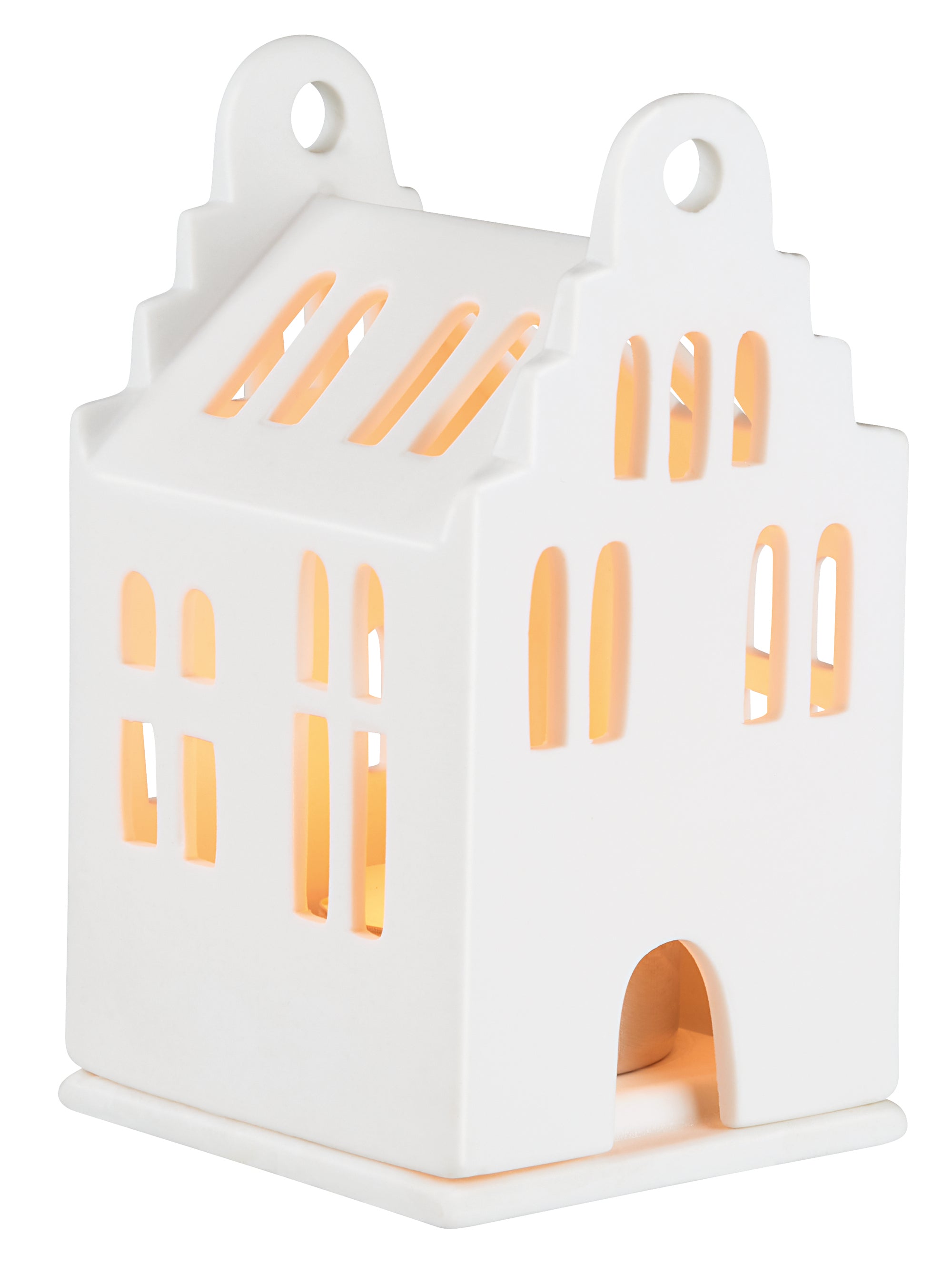 Mini Lichthaus Giebelhaus – handgefertigt - Räder